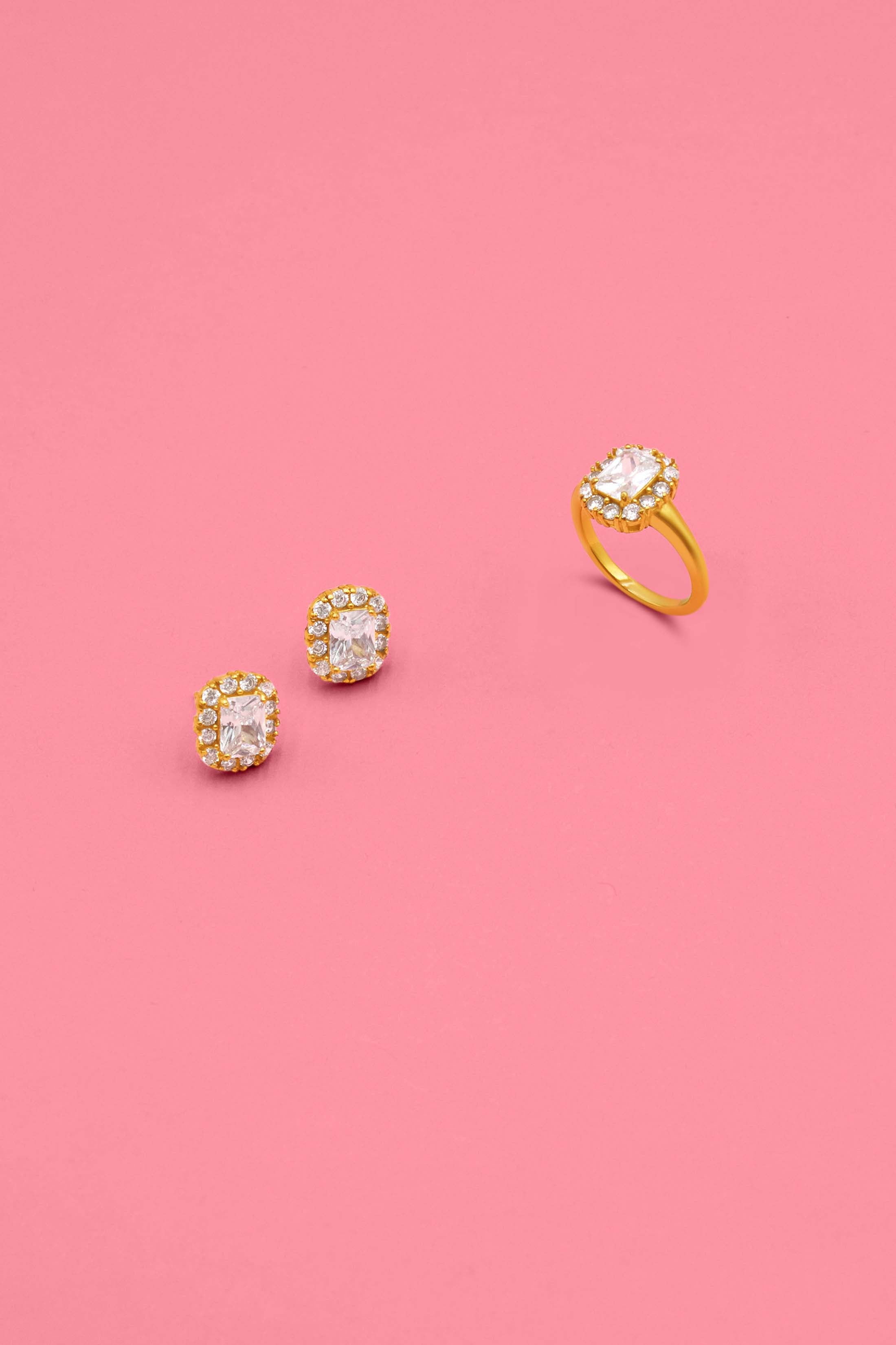 Ġiżimin Alba Stud Earrings & Ring Gift Set