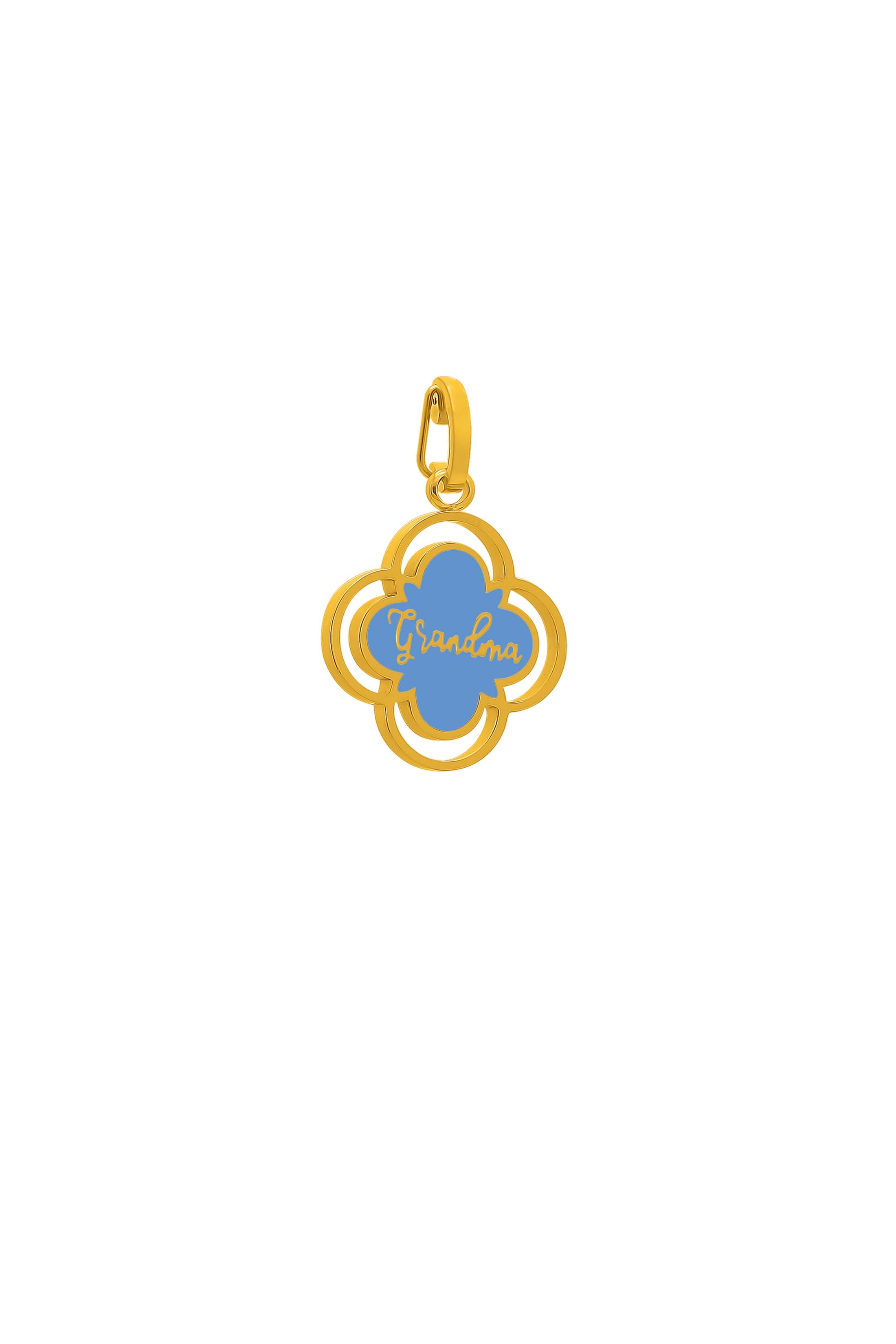 "Grandma" Blue Enamel Pendant
