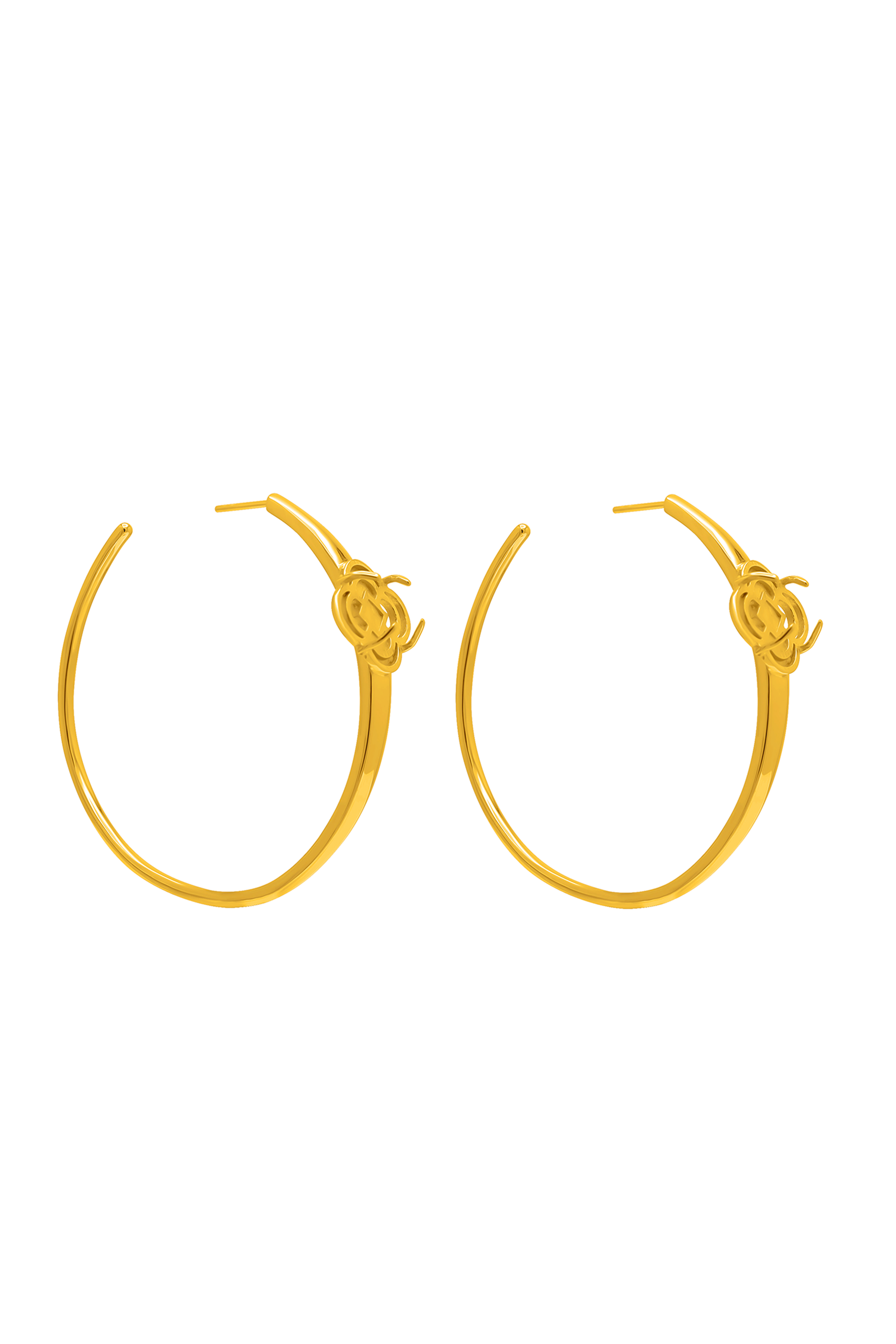 Stone Station Oversized Hoop Earring Set