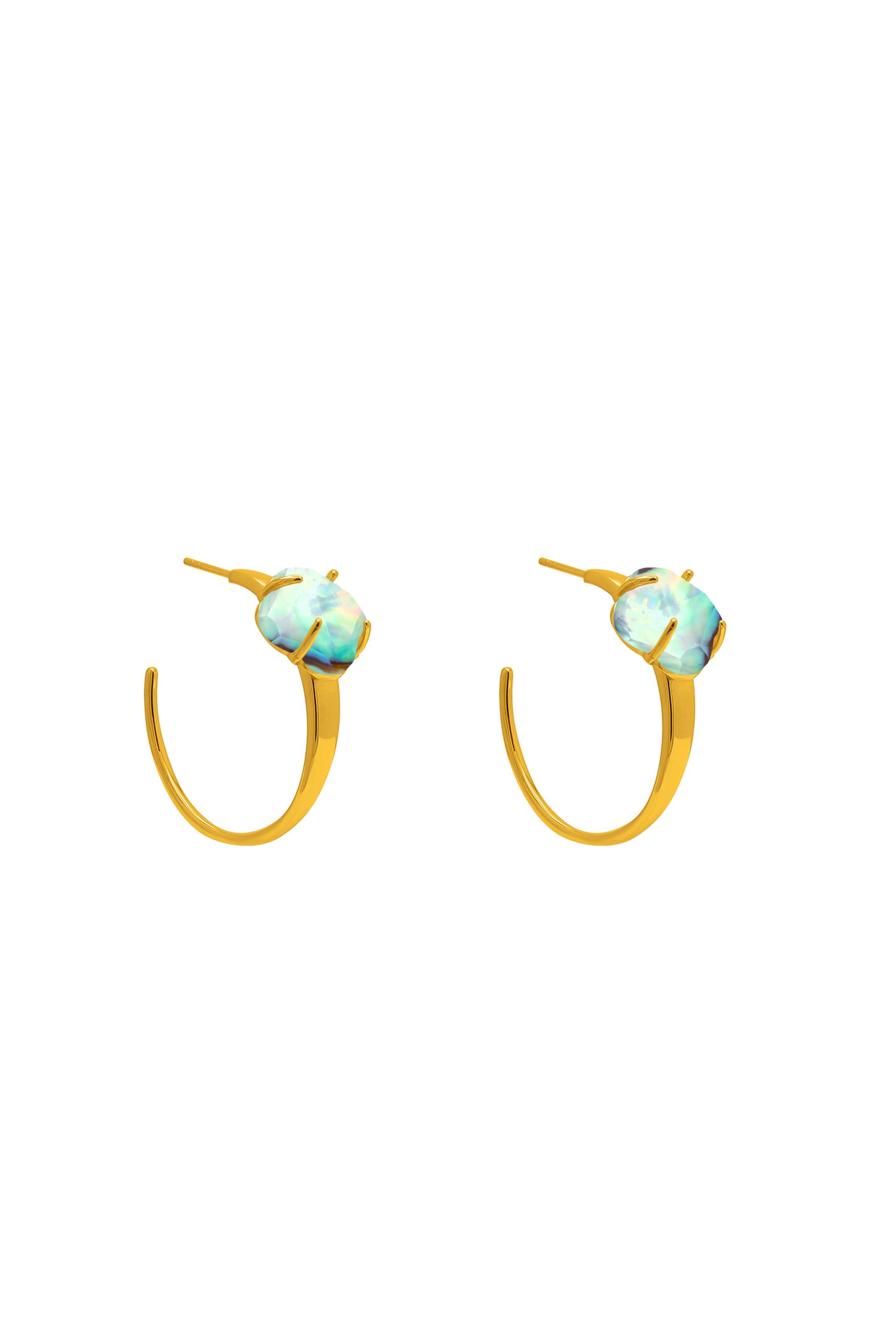 Stone Station Abalone Stone Petite Hoop Earring Set