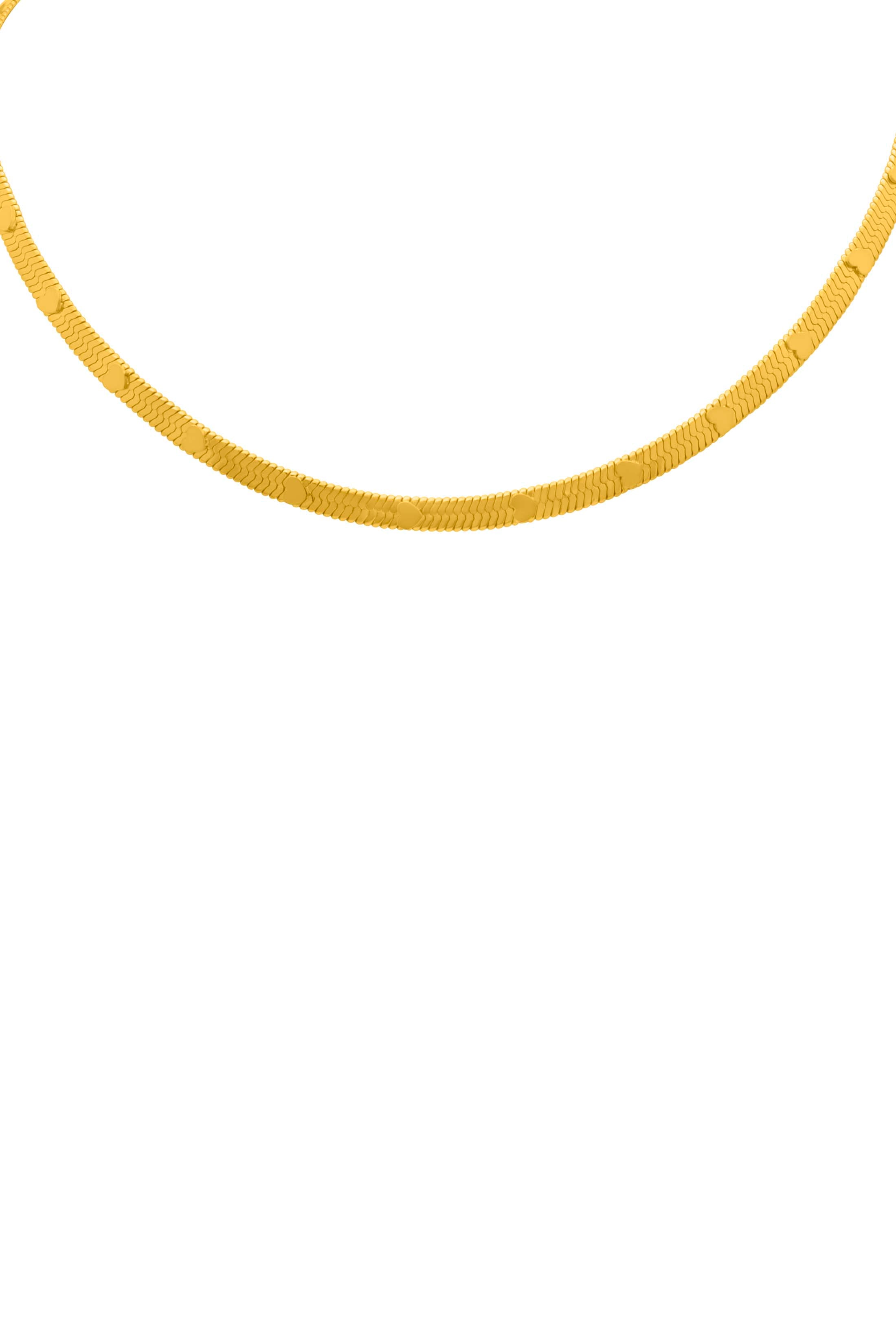 Heart Flat Snake Chain Necklace