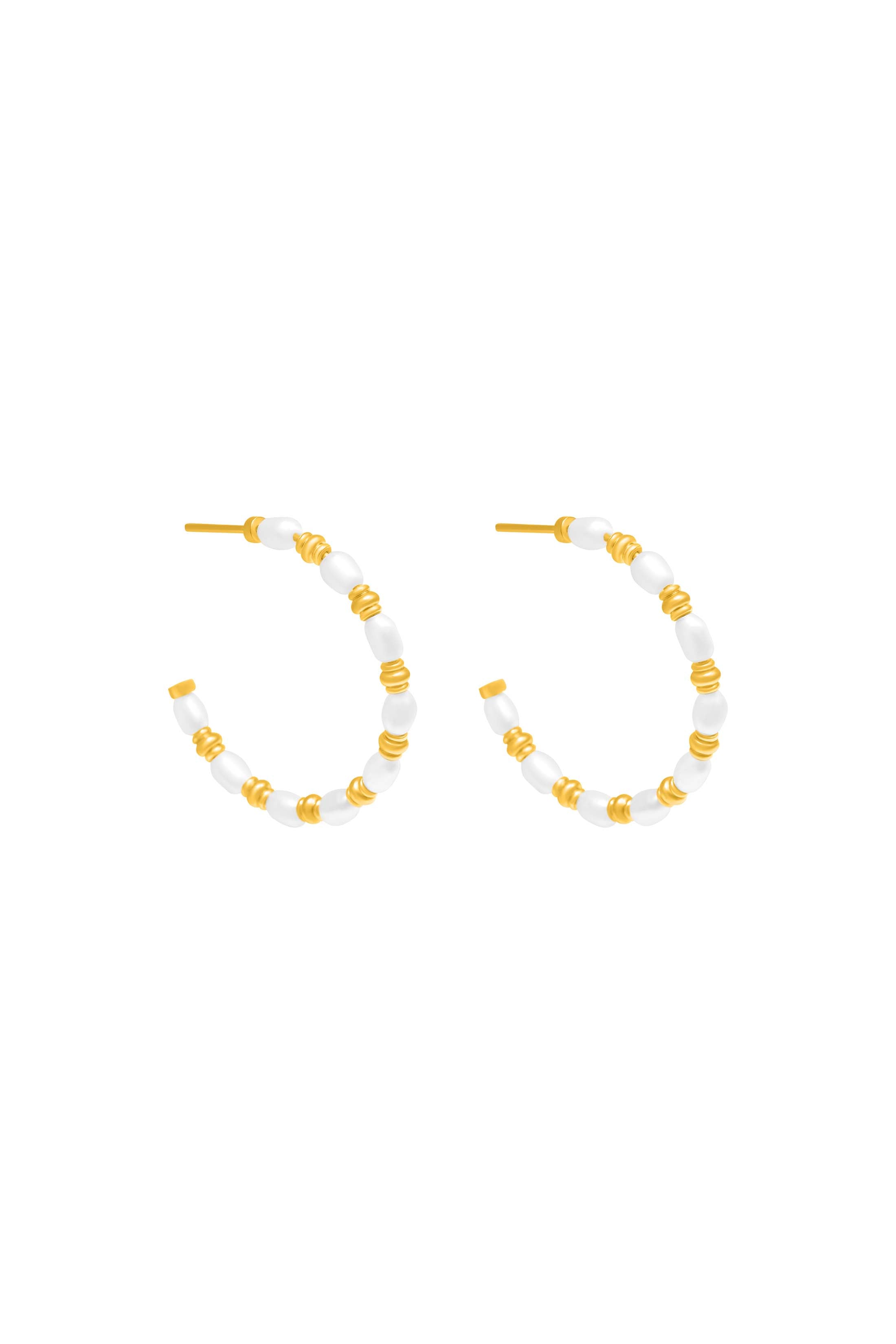 Pearl Tide Hoop Earring Set