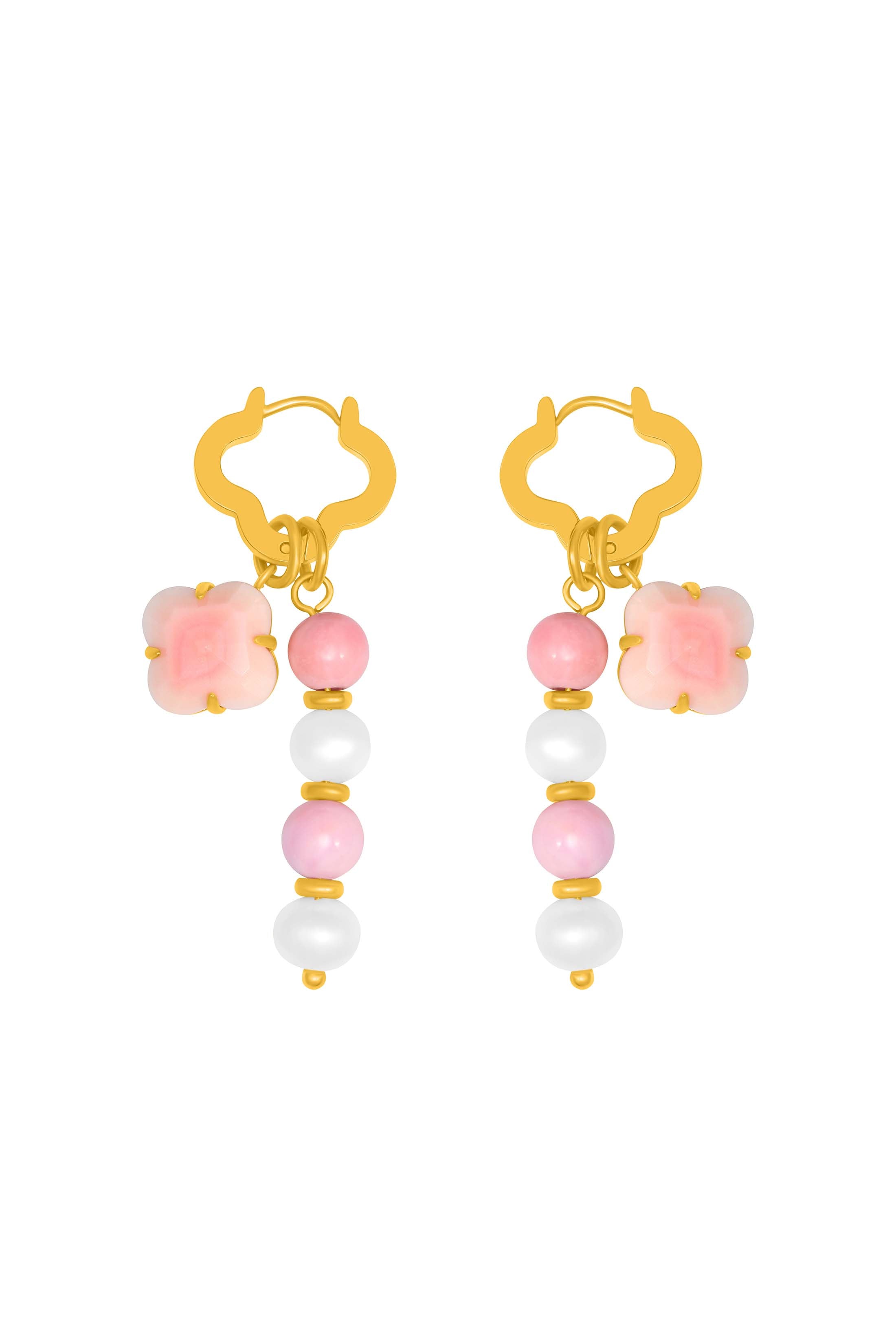 Pink Pearl Duo Earring Set