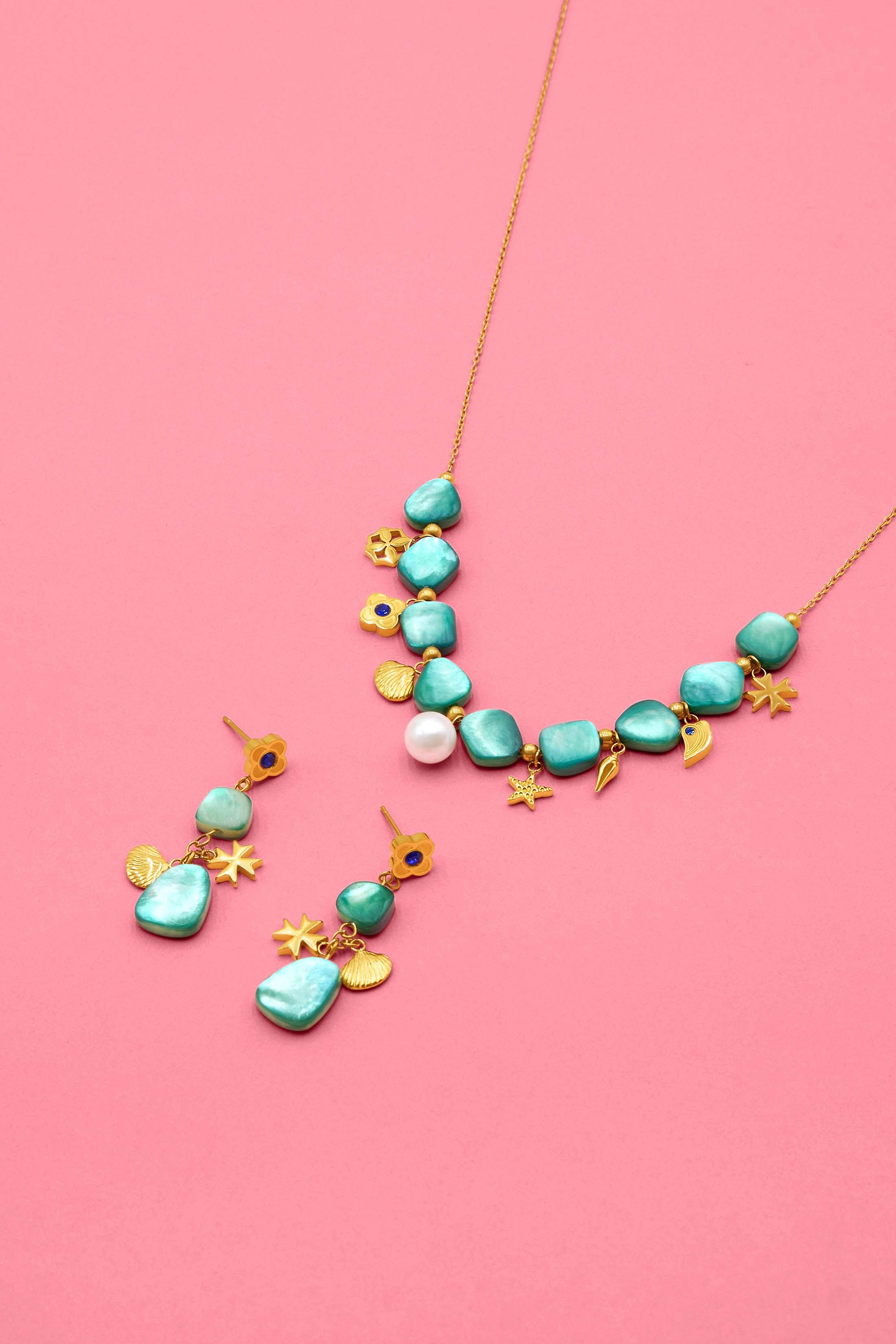 Blu Perla Marina Drop Studs & Necklace Gift Set