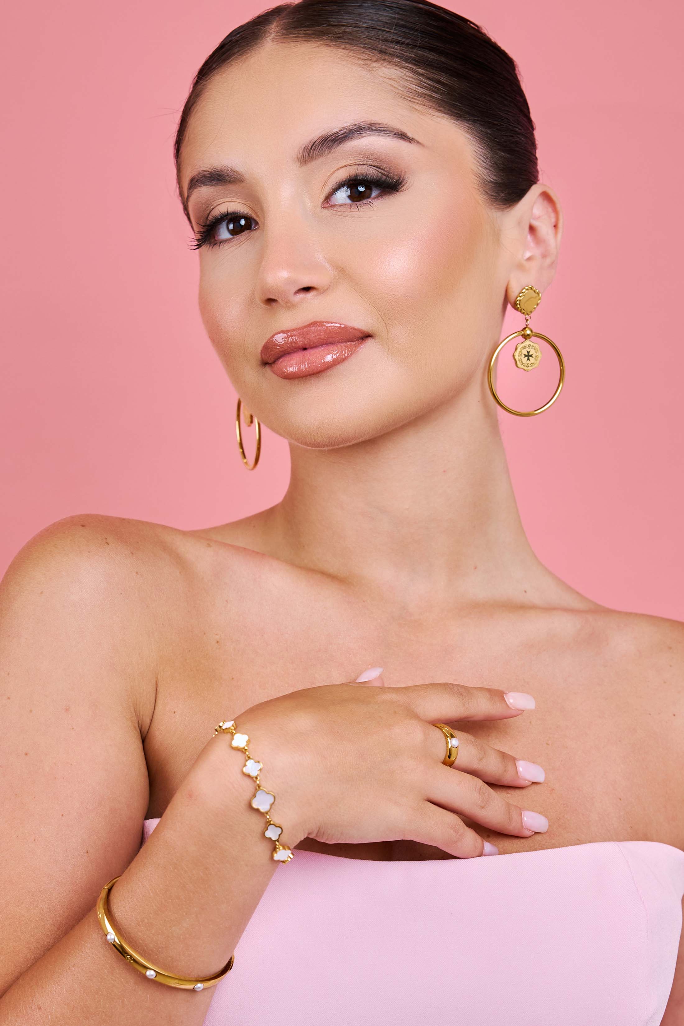 Maltese Mils Double Petite Hoop Earring Set