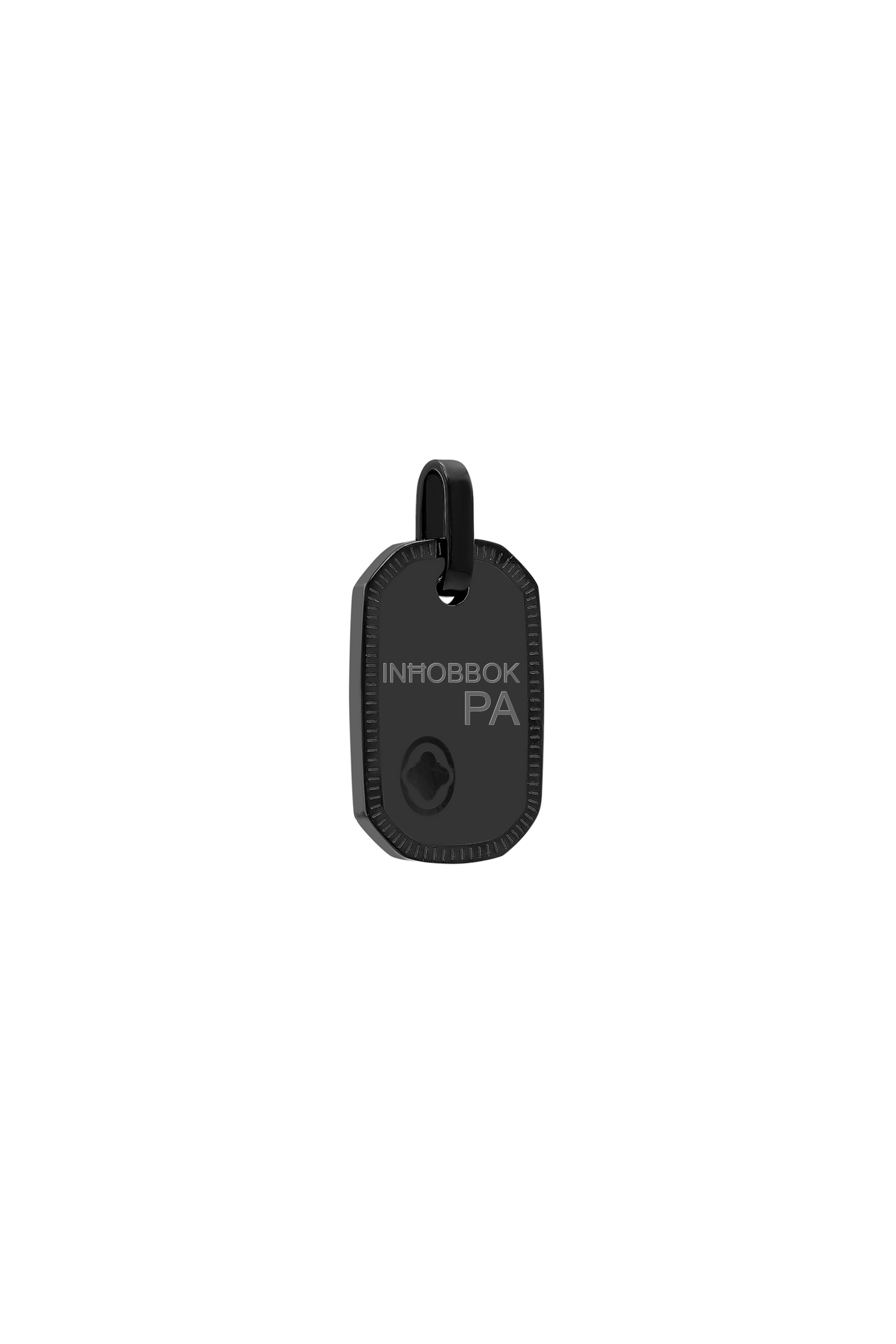 Carisma Logo Black Tag Engravable Pendant
