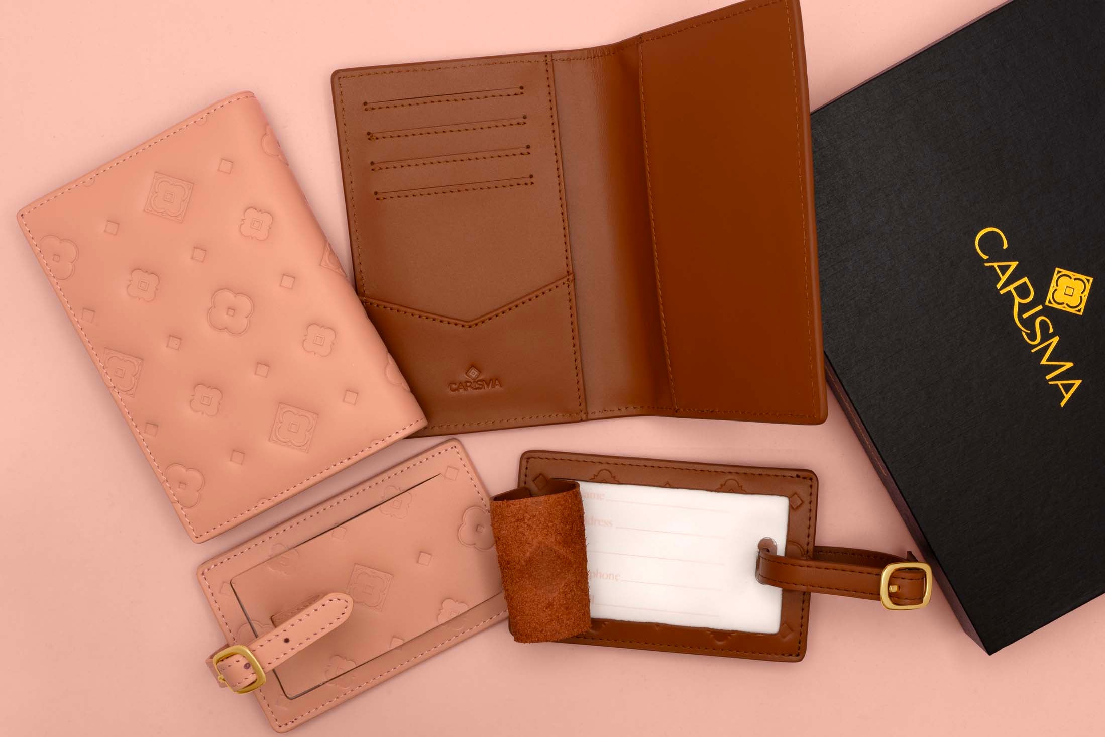 Tan Passport Cover & Luggage Tag