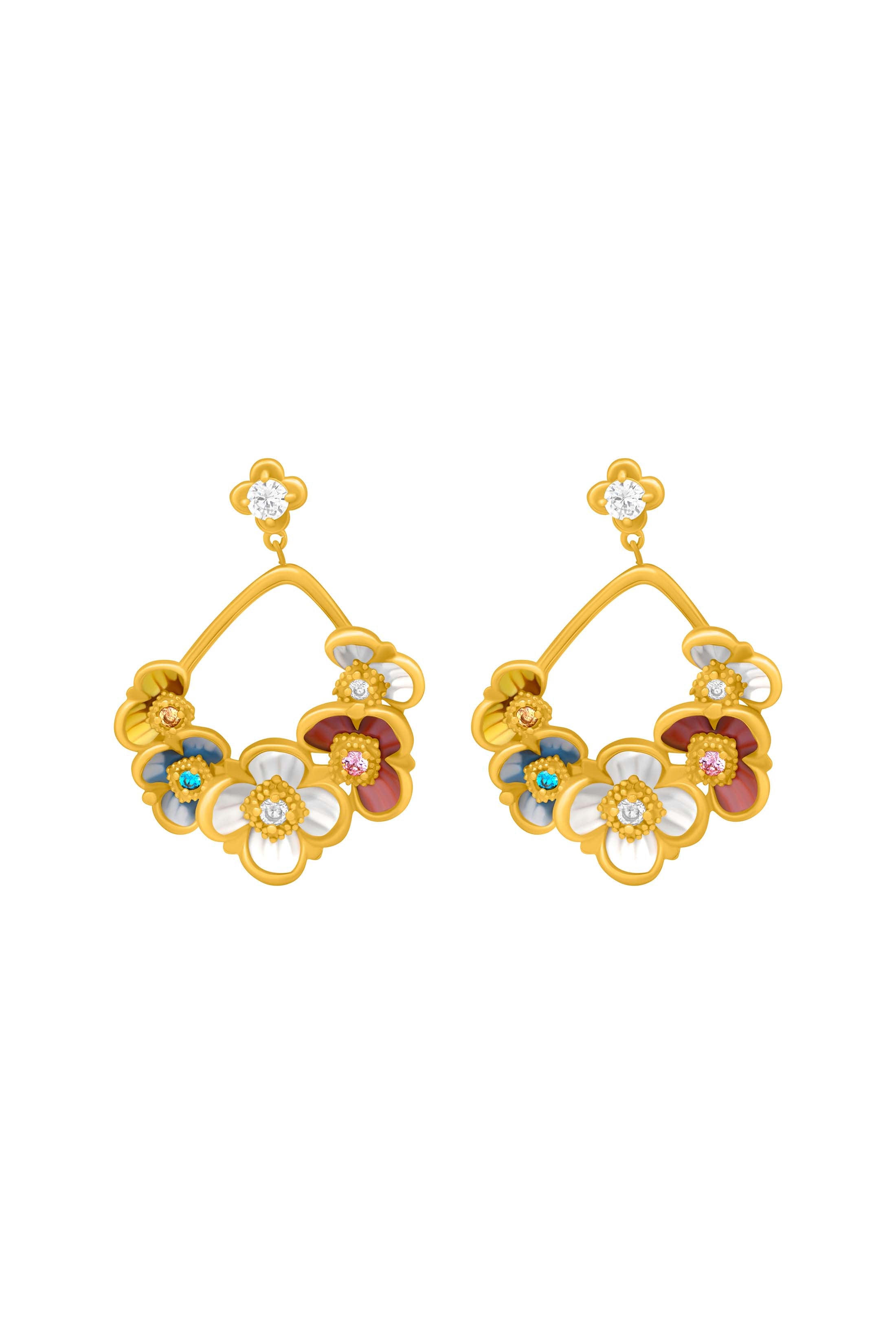 Golden Bloom Statement Earring Set