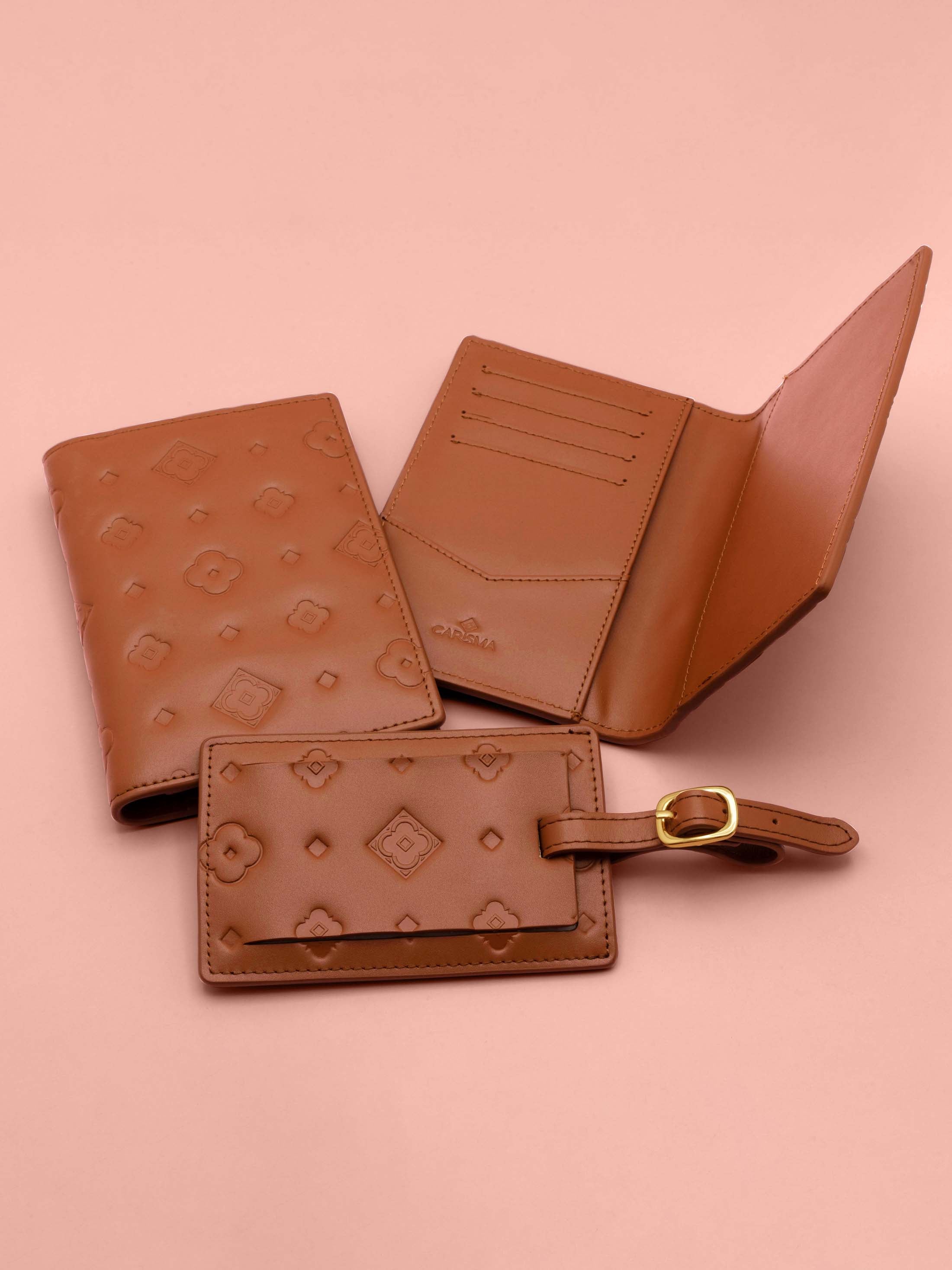 Tan Passport Cover & Luggage Tag
