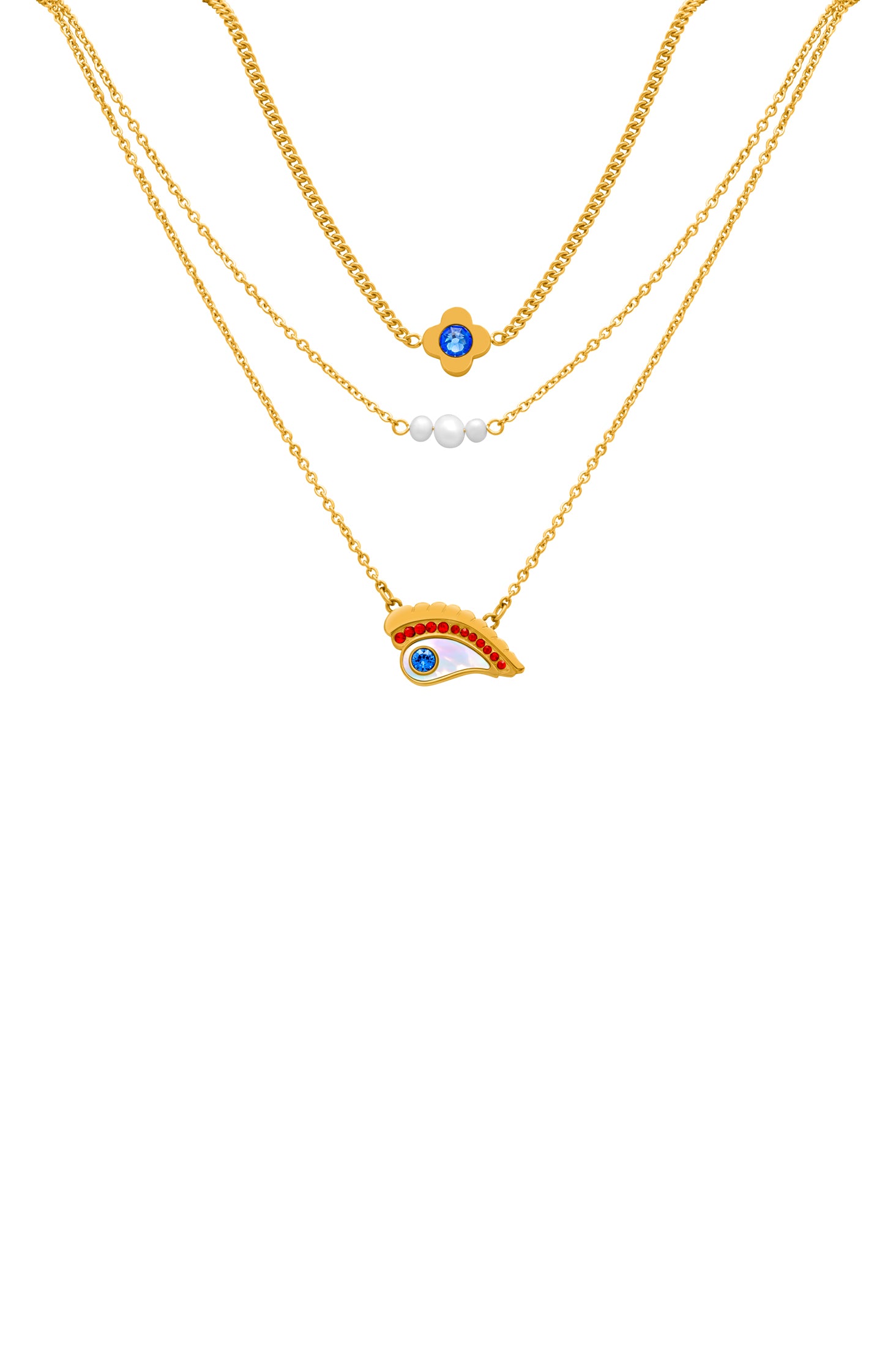 Luzzu Eye Triple Necklace