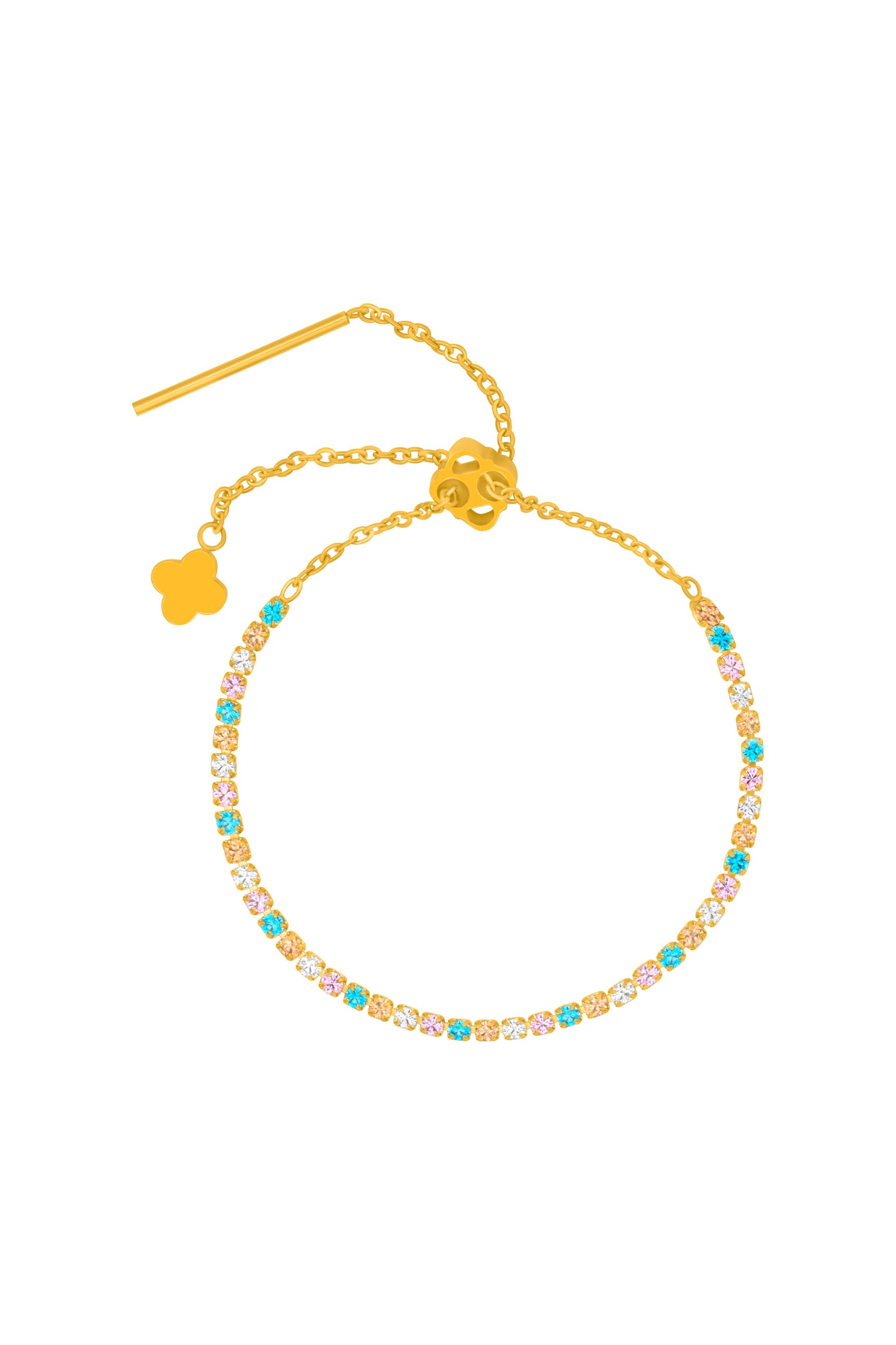 Golden Bloom Tennis Bracelet