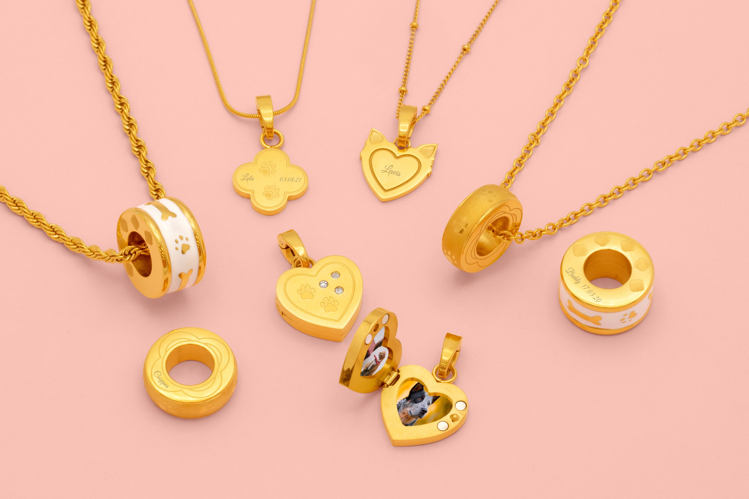 Furry Friend Engravable Heart Pendant