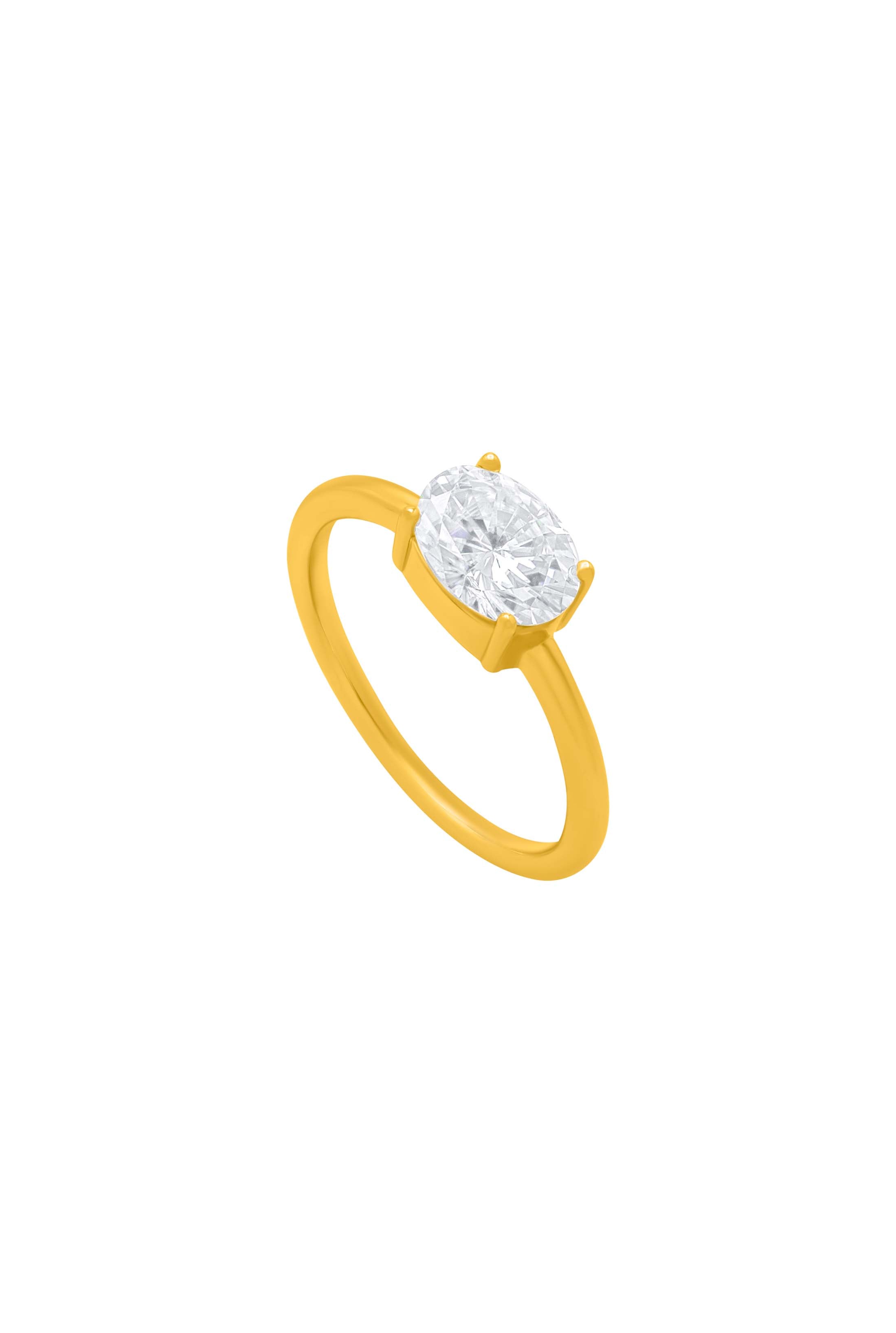 Moissanite Solitaire Ring in 18k Gold Vermeil