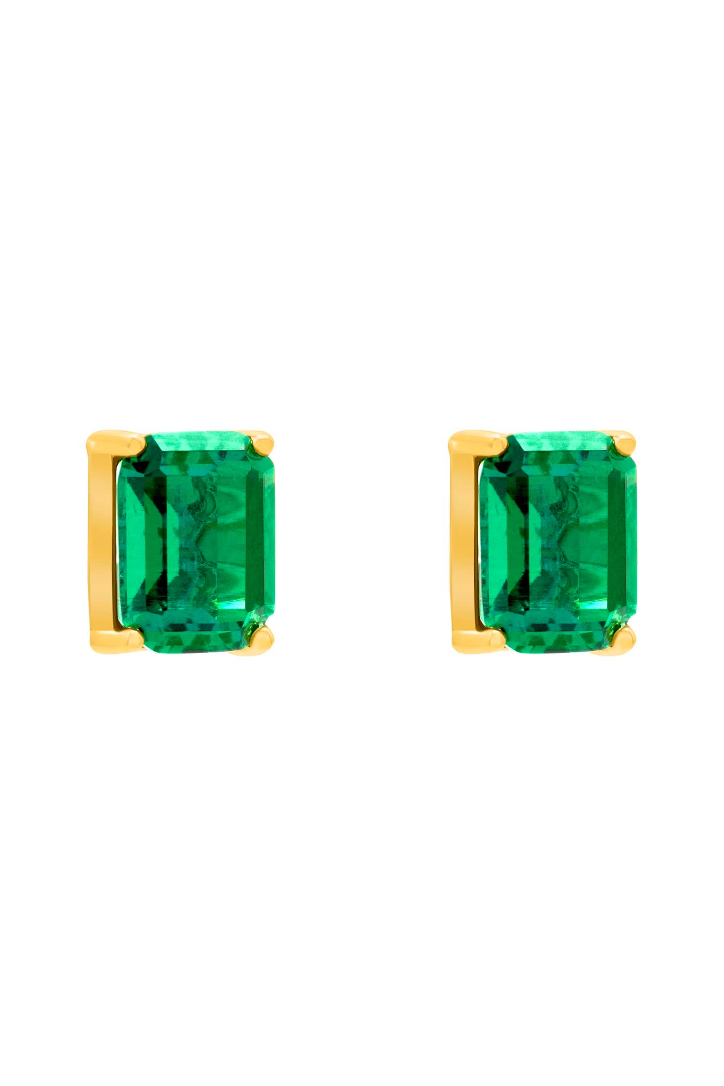 Emerald Stud Earring Set in 18k Gold Vermeil