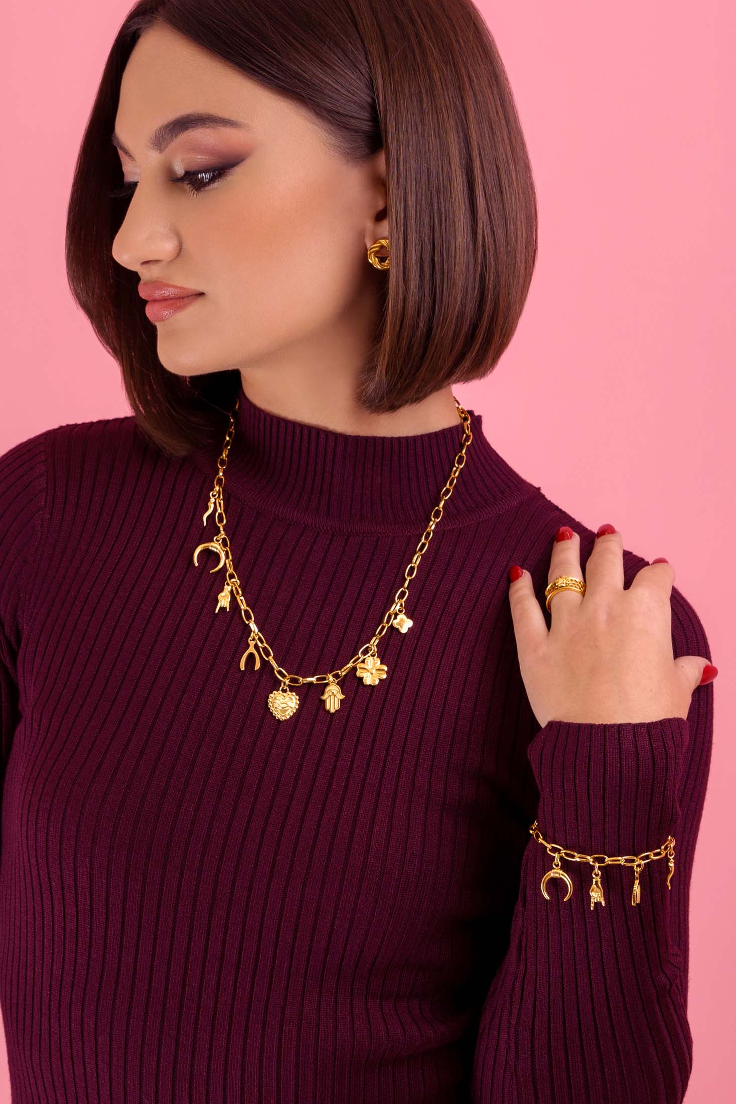 Fortuna Charm Necklace & Bracelet Gift Set