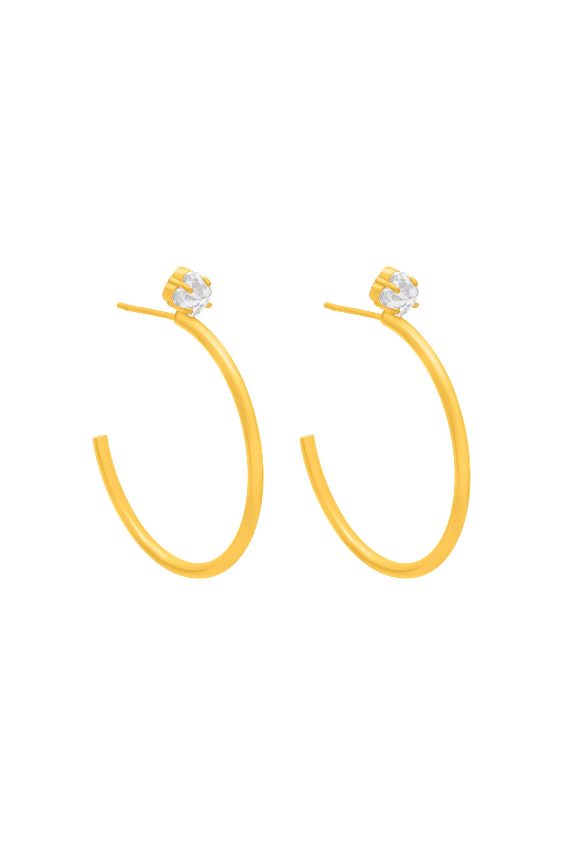 Brillantina Open Medium Hoop Stud Earring Set