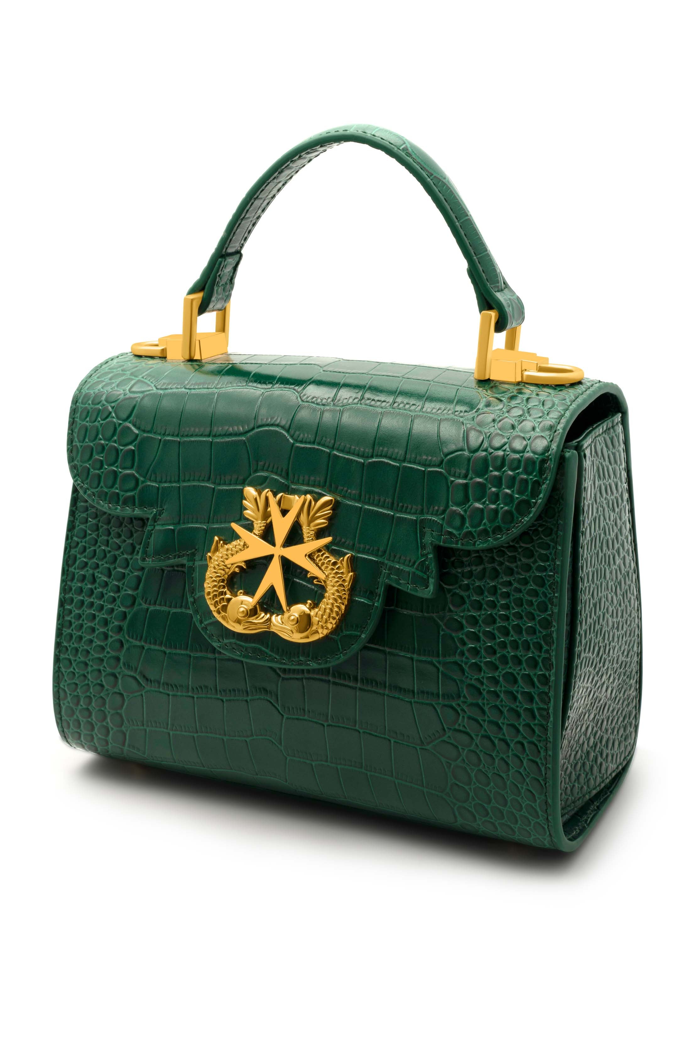 Bridgetina Croc Embossed Emerald Green Bag
