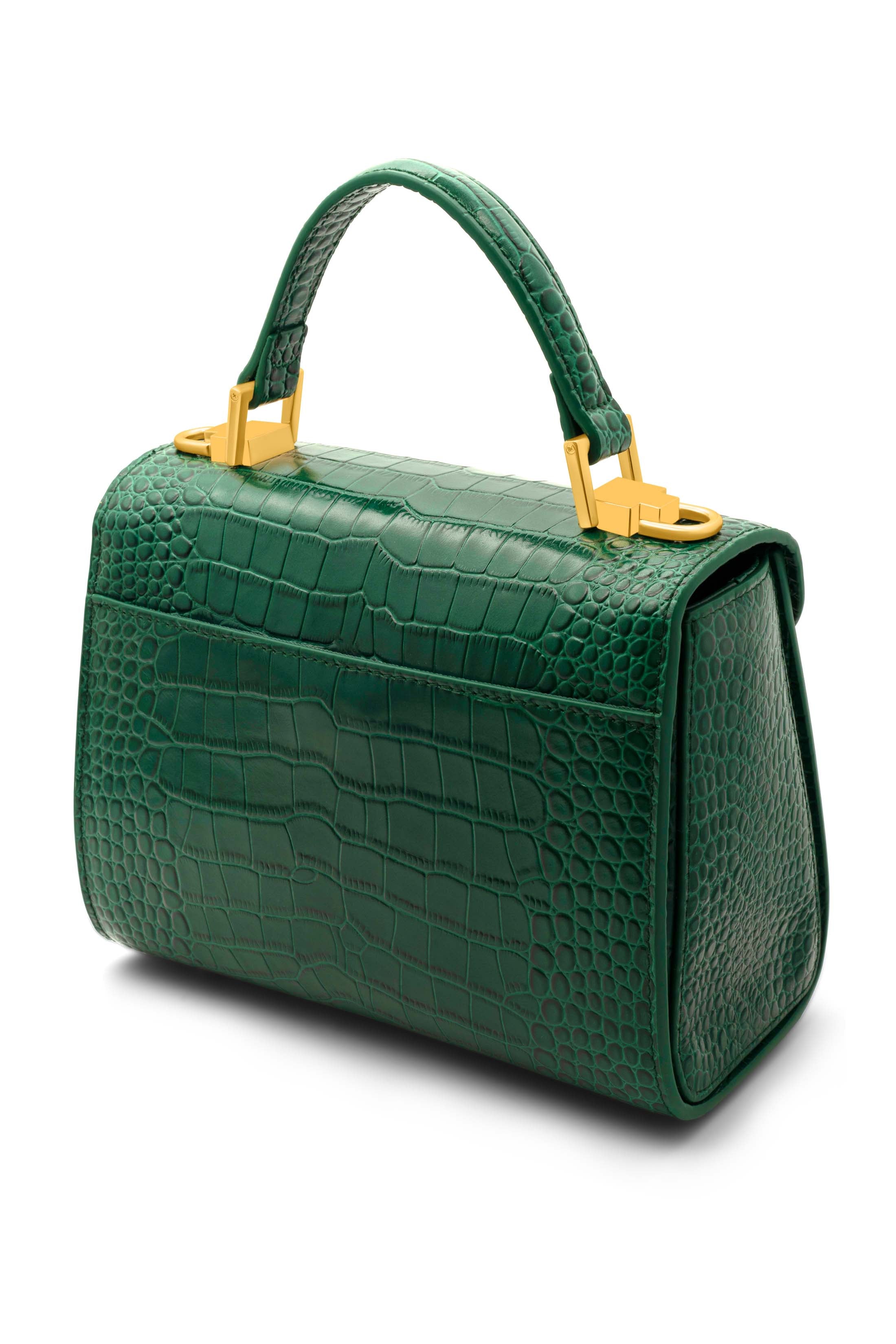 Bridgetina Croc Embossed Emerald Green Bag