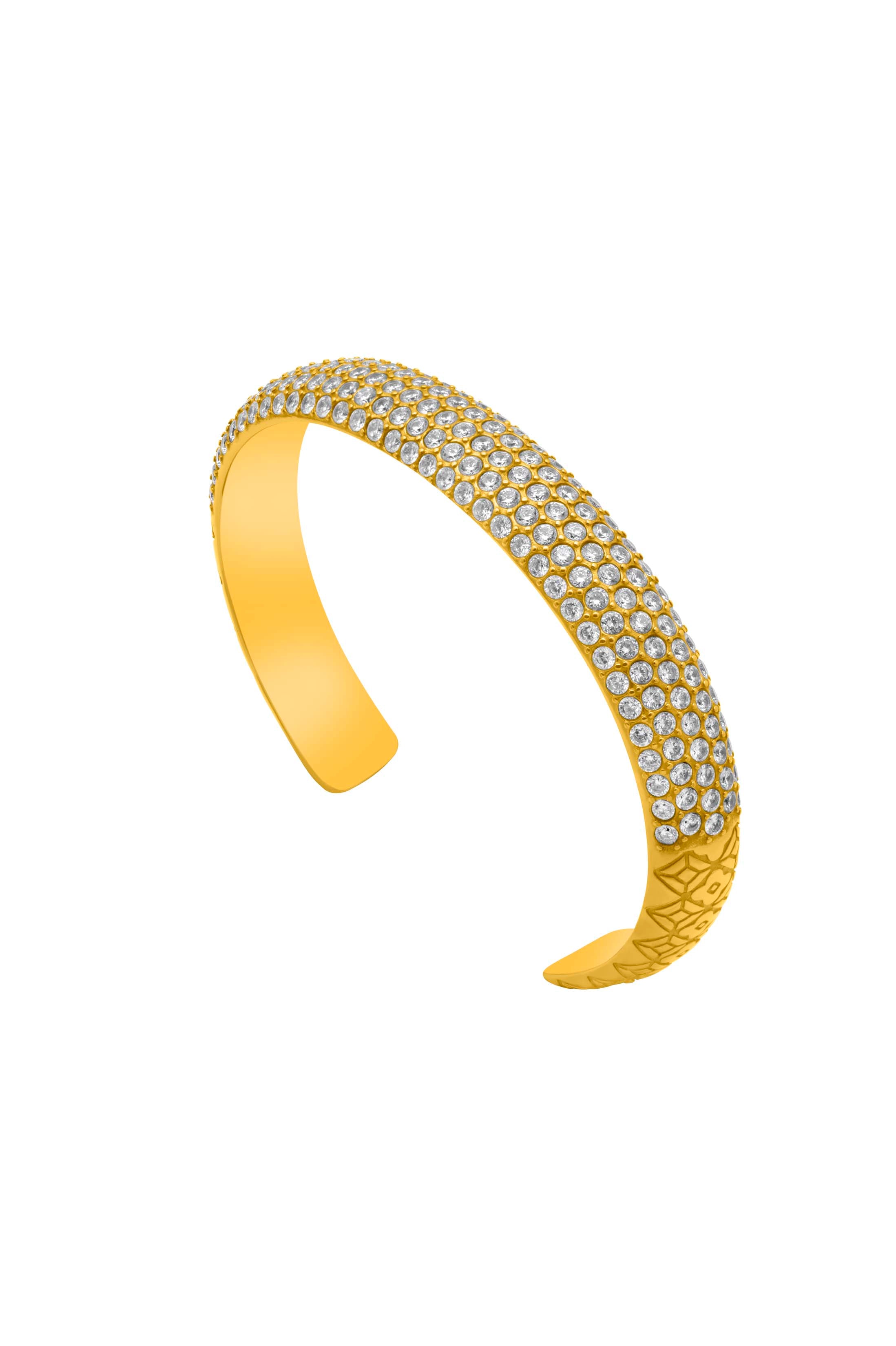 Clear Pavé Patterned Bangle & Ring Gift Set