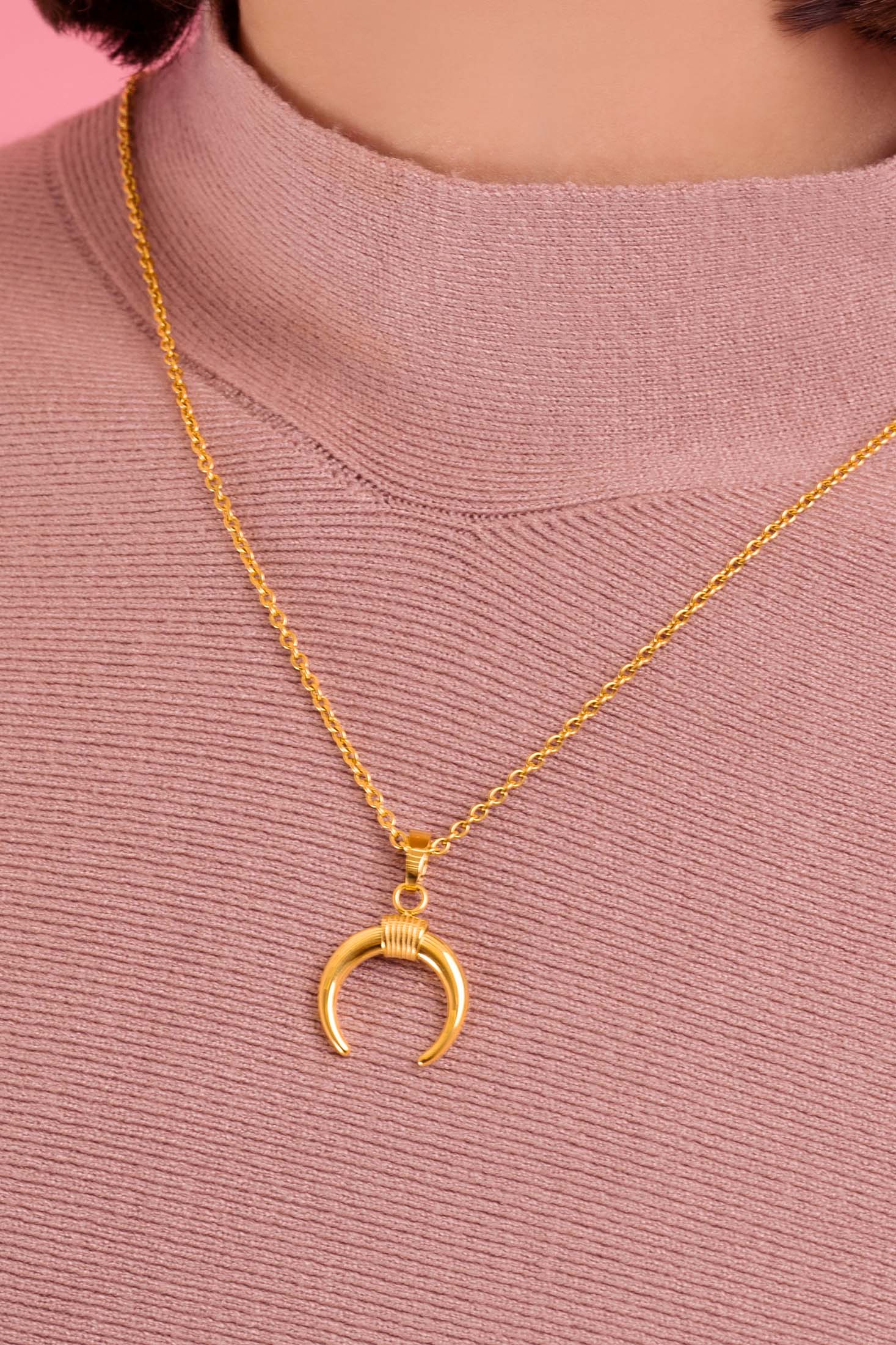 Horn sales charm necklace