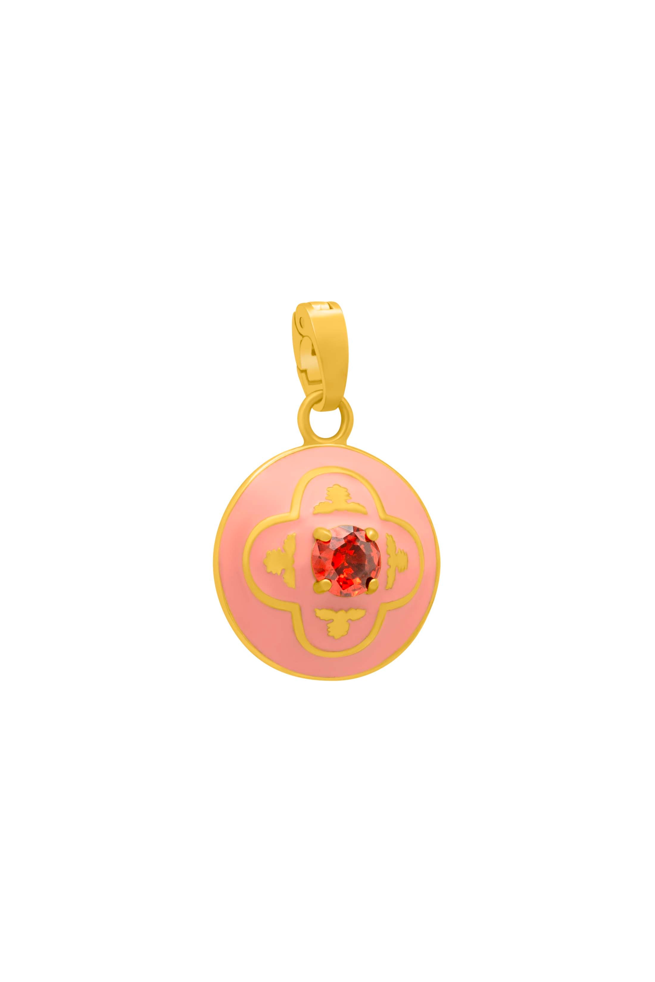 Maltese Tile Carisma Red Stone Small Pendant