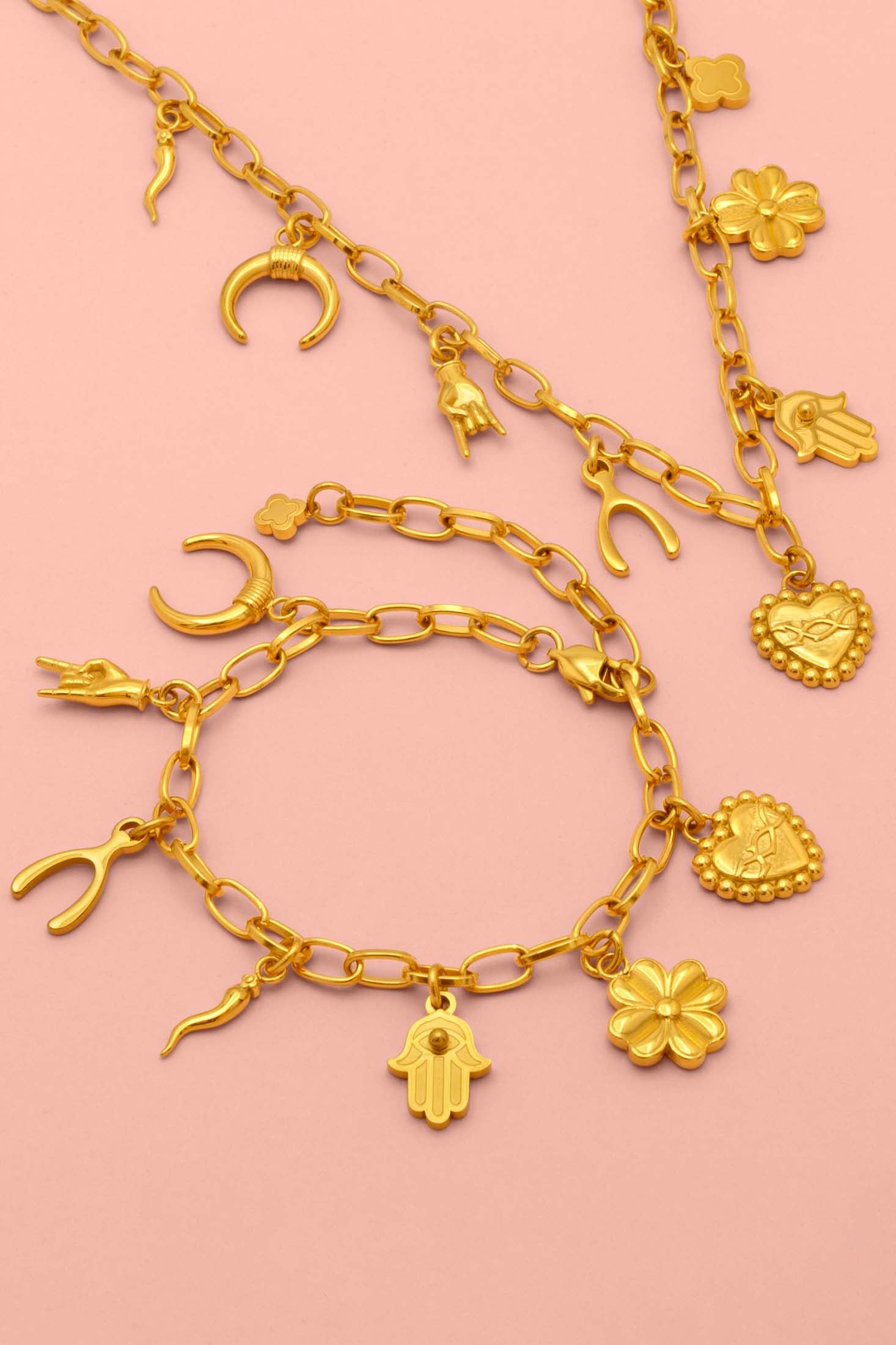 Fortuna Charm Necklace & Bracelet Gift Set