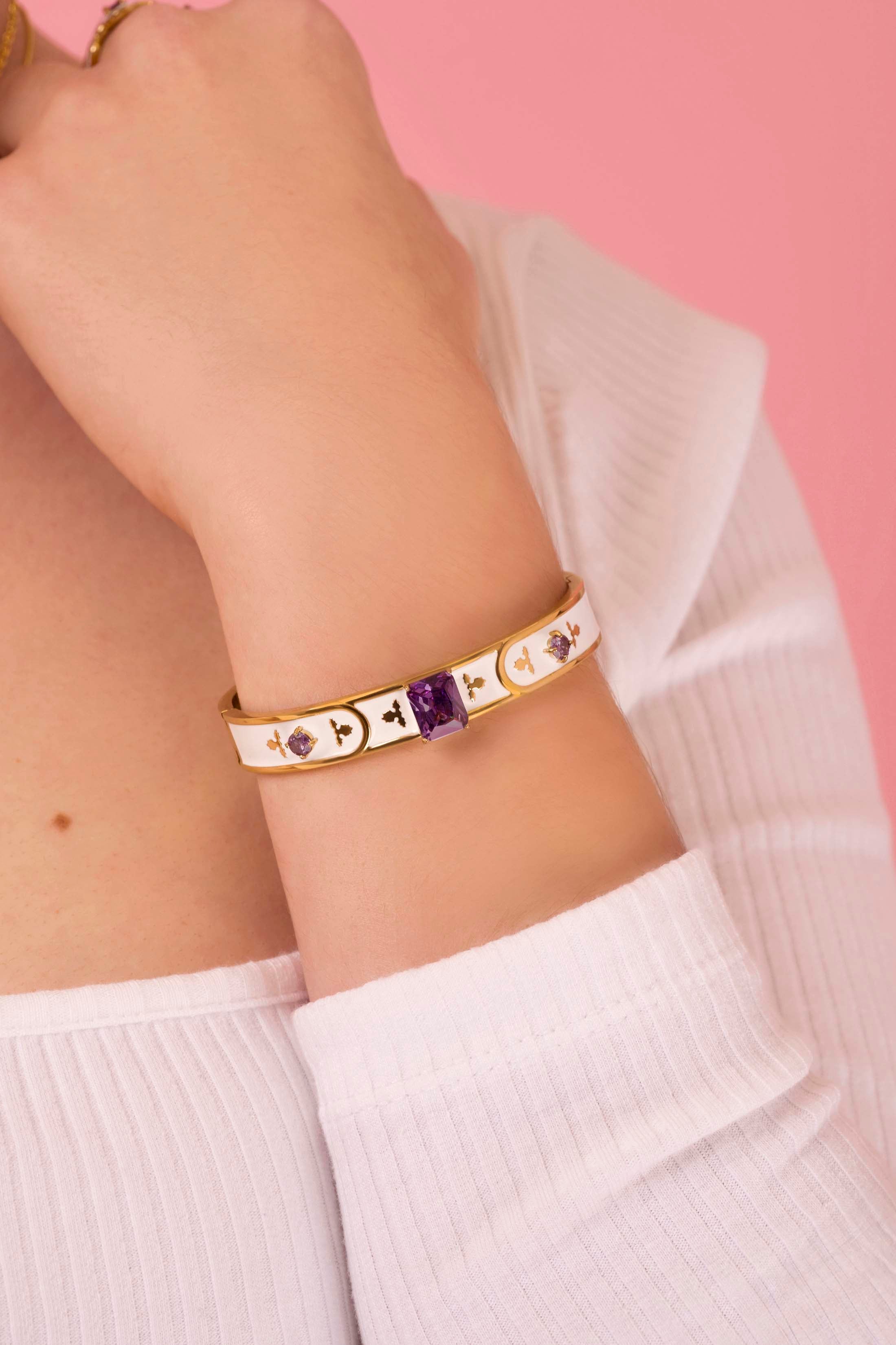 Maltese Tile Royal Purple Bangle & Ring Gift Set