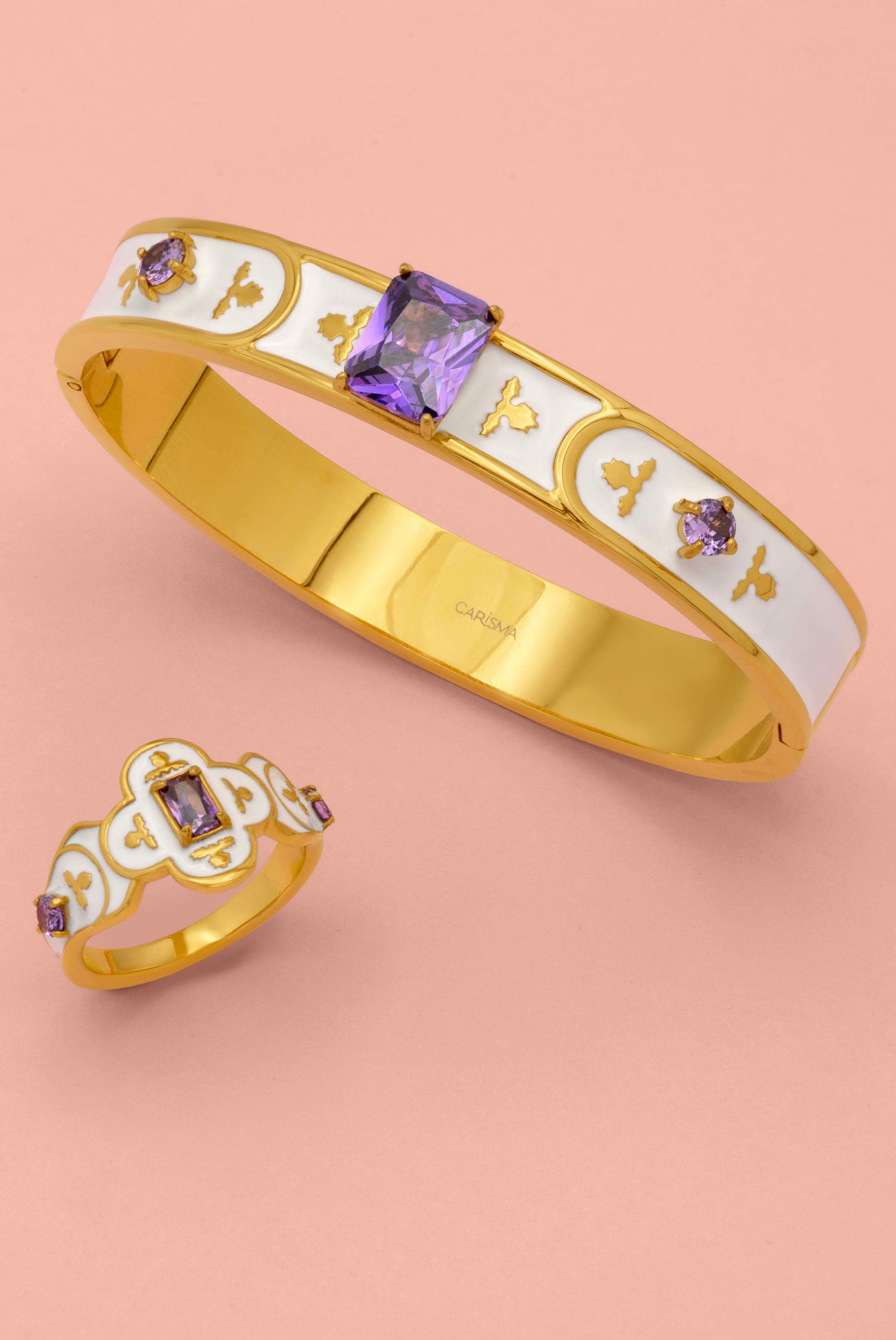 Maltese Tile Royal Purple Bangle & Ring Gift Set