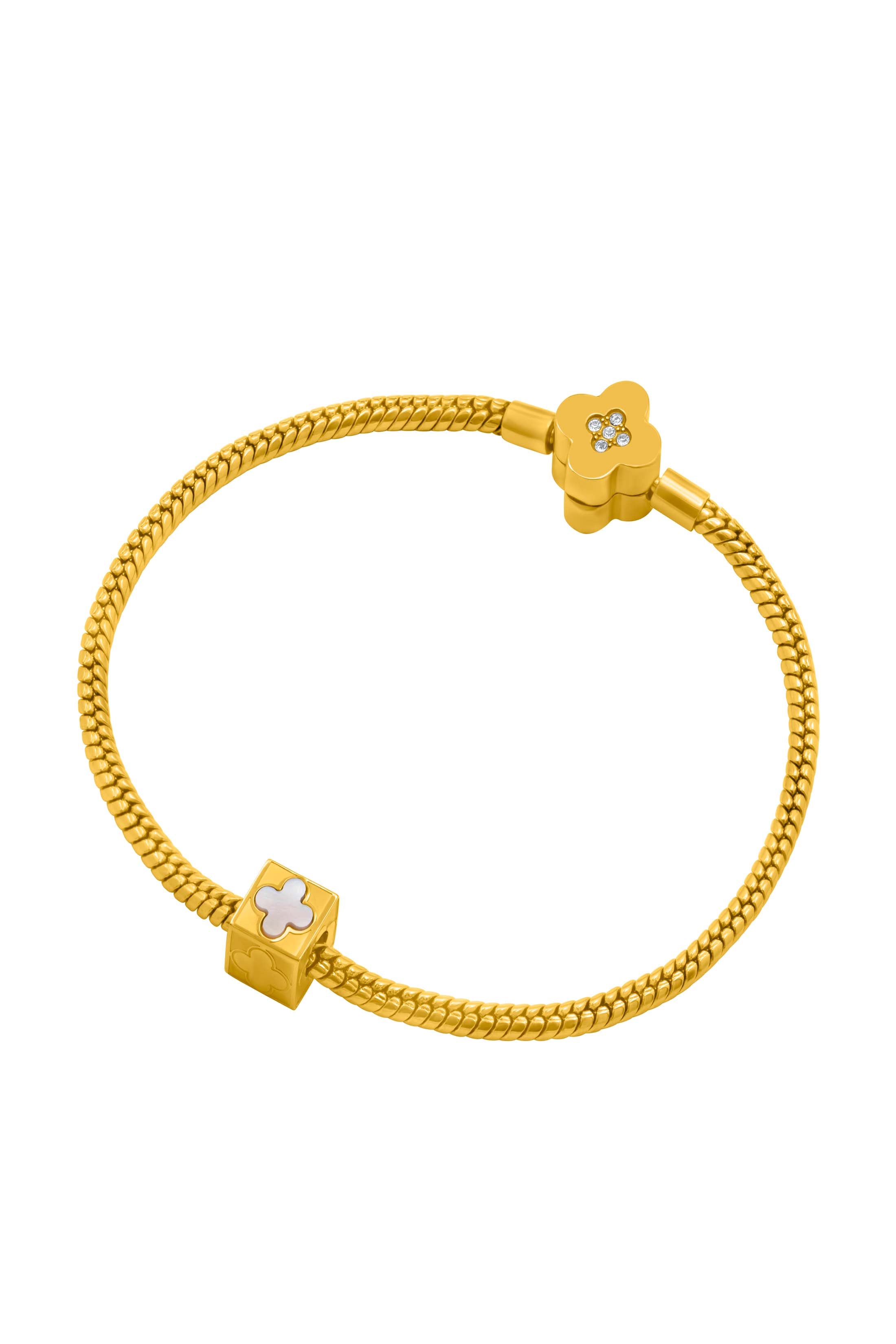 Mother of Pearl Cube Token Charm