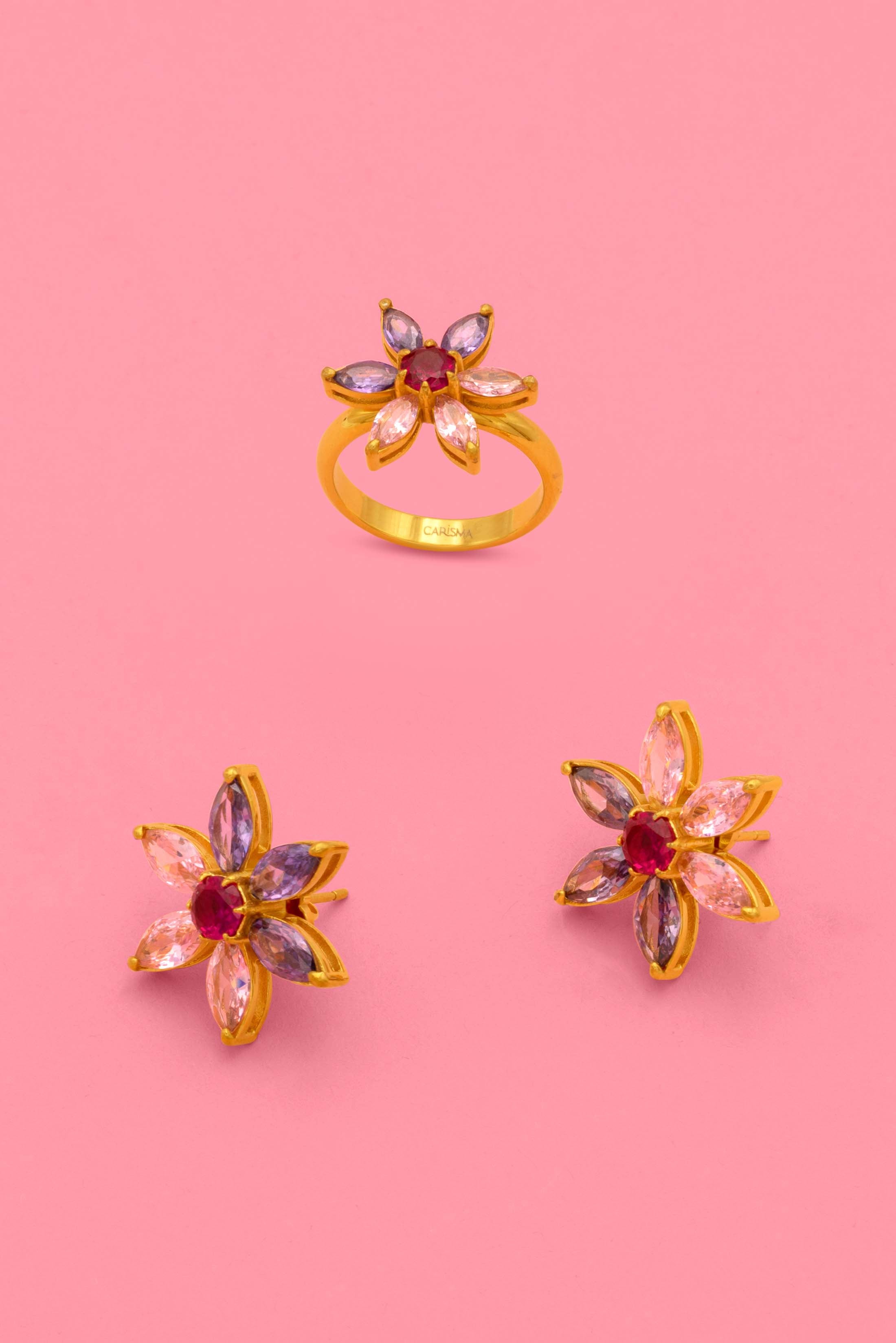 Beżżulett Stud Earrings & Ring Gift Set