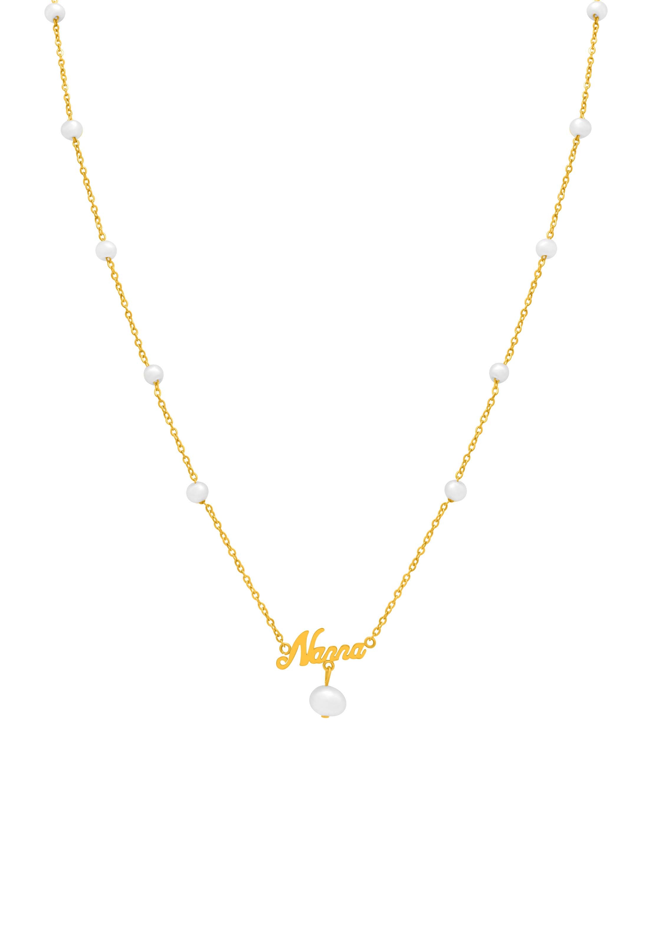 ‘Nanna’ Cursive Freshwater Pearl Necklace