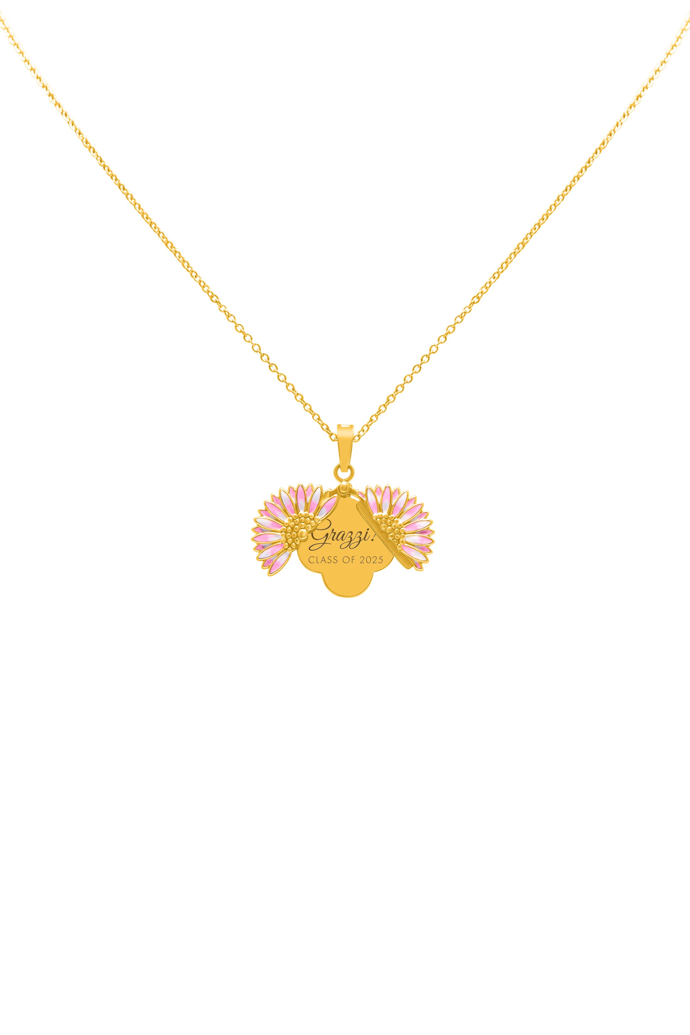 Gerbera Glow Stud Earrings & Engravable Necklace Gift Set