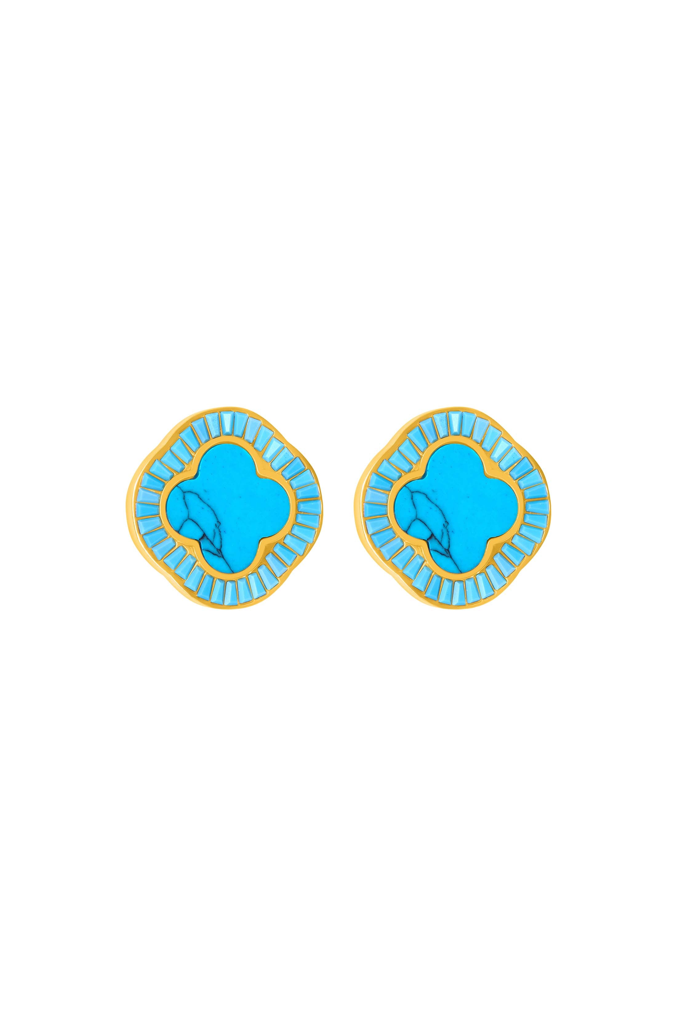 Faniello Turquoise Marble Stud Earring Set