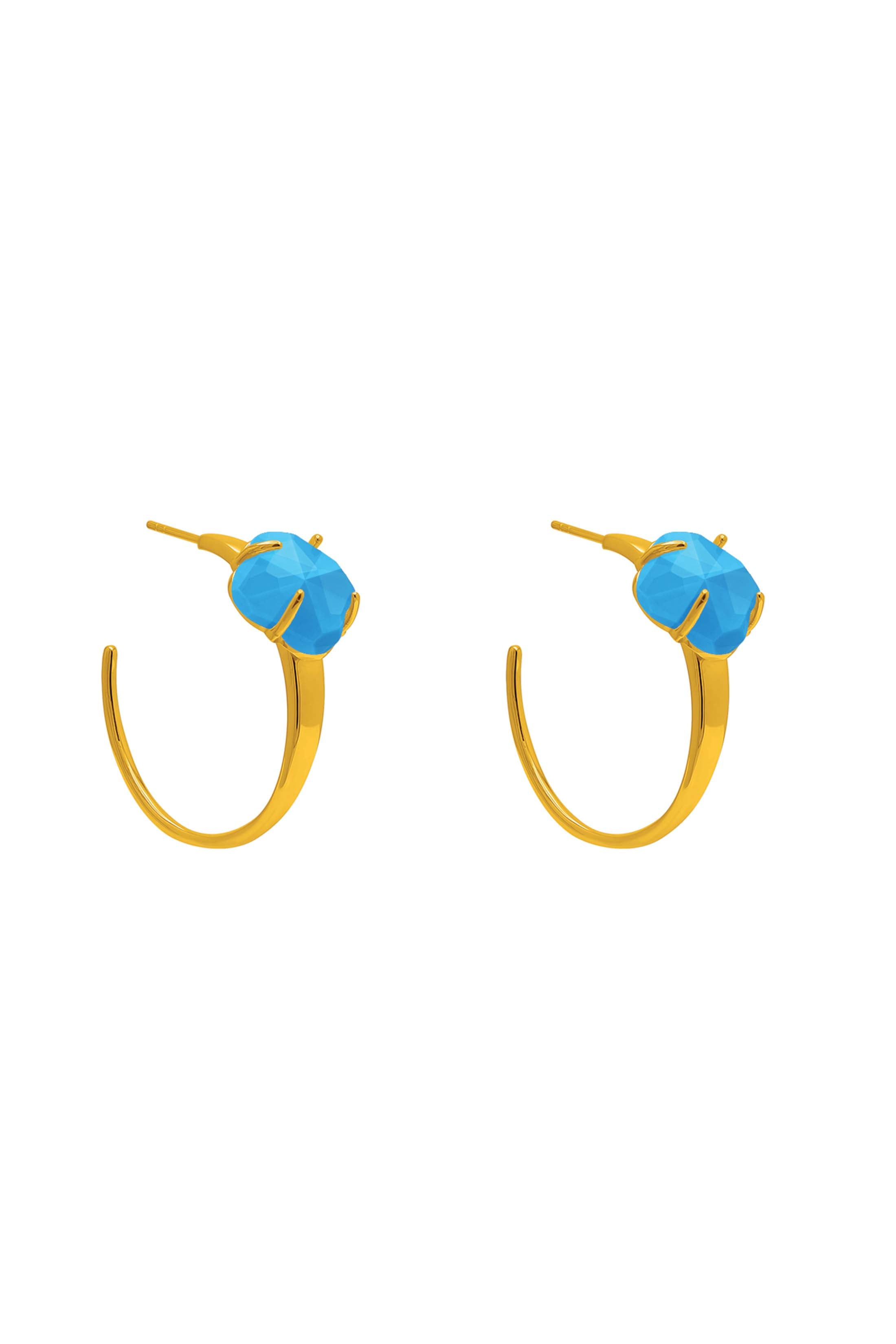 Stone Station Turquoise Stone Petite Hoop Earring Set