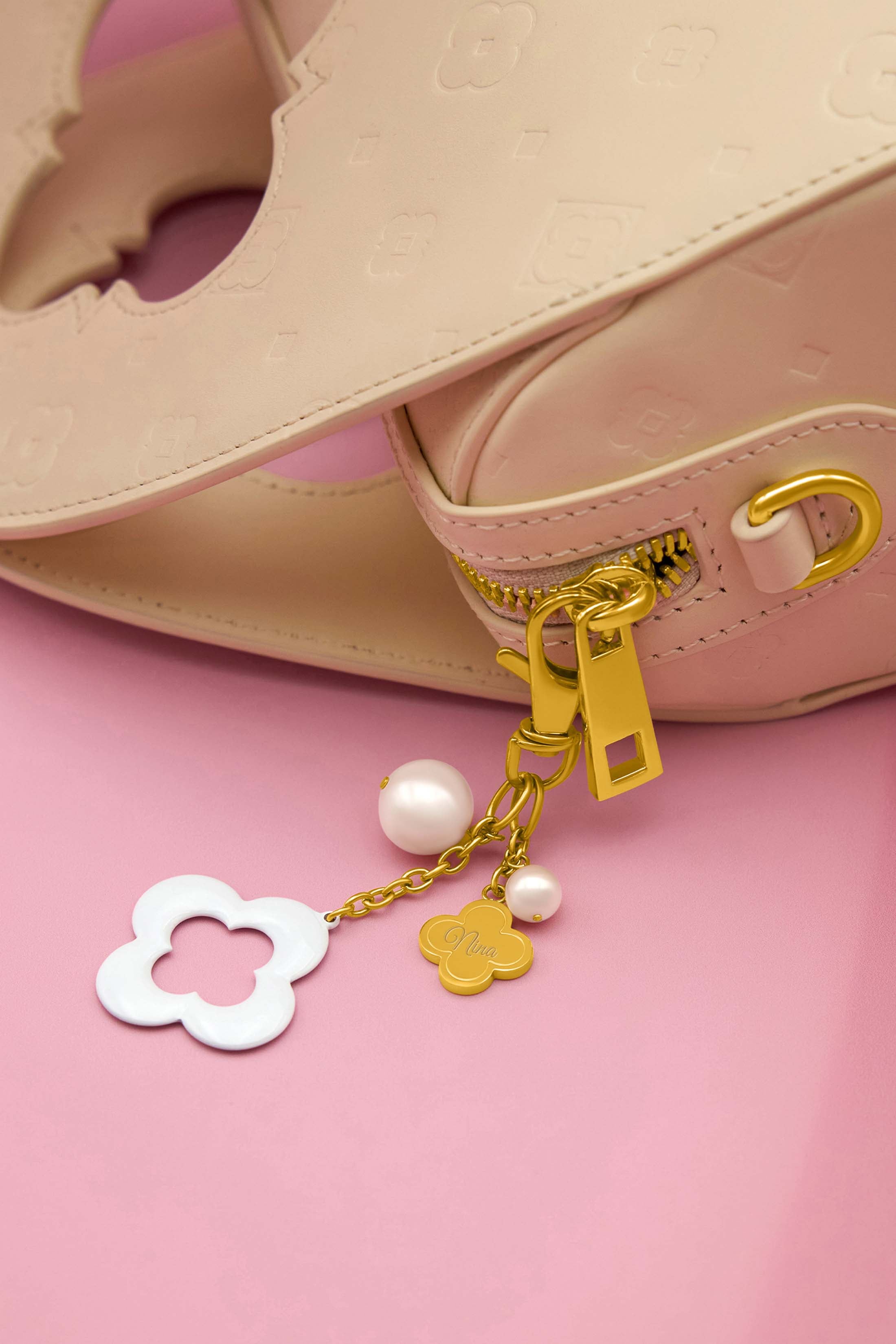 Carisma Pearl Drop & Engravable Bag Charm