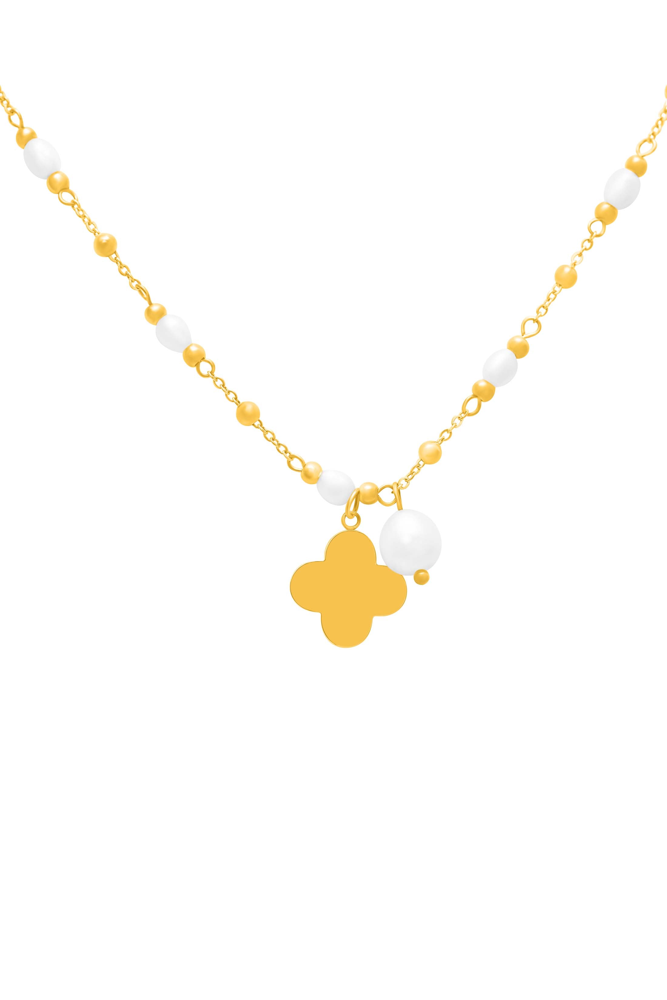 Freshwater Pearl Engravable Charm Necklace