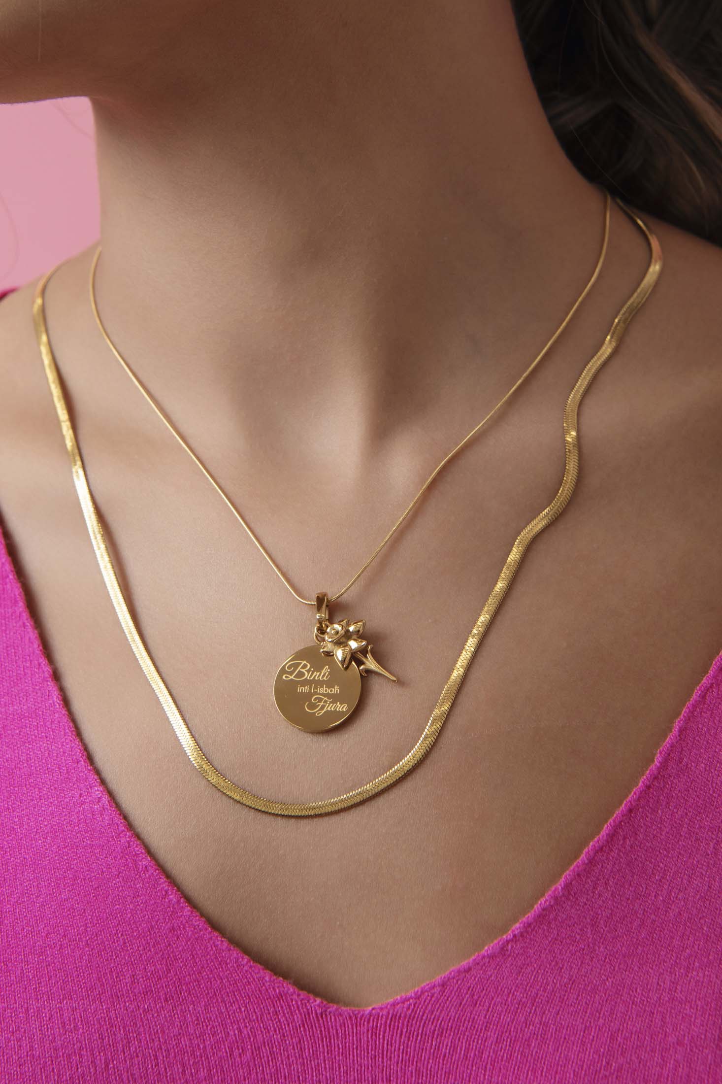 "Binti inti l-isbaħ Fjura" Engravable Pendant