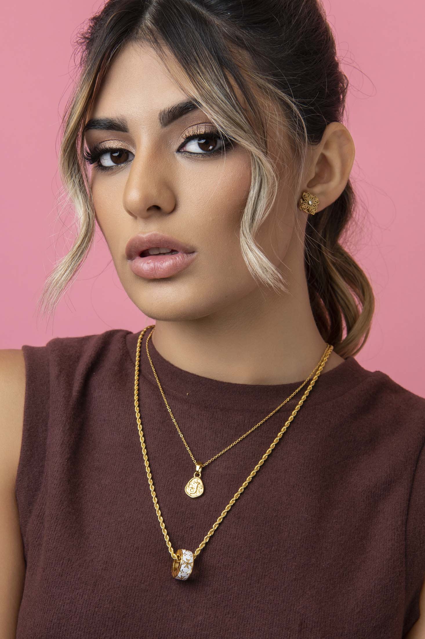 Maltese Cross Crystal Ring Pendant