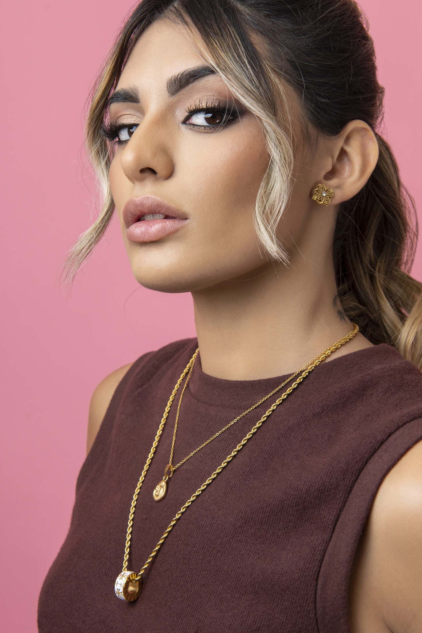 Maltese Cross Crystal Ring Pendant