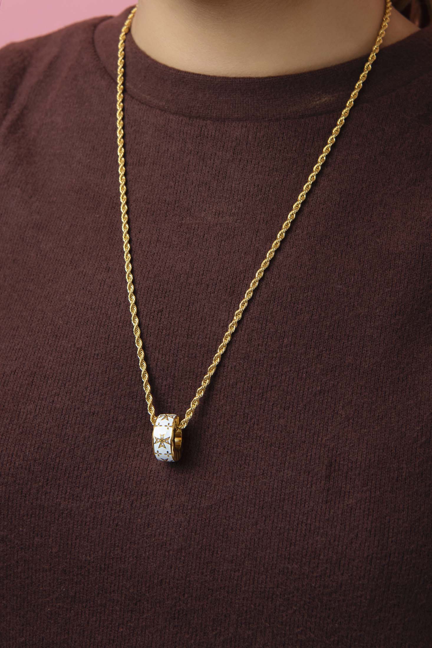 Maltese Cross Crystal Ring Pendant