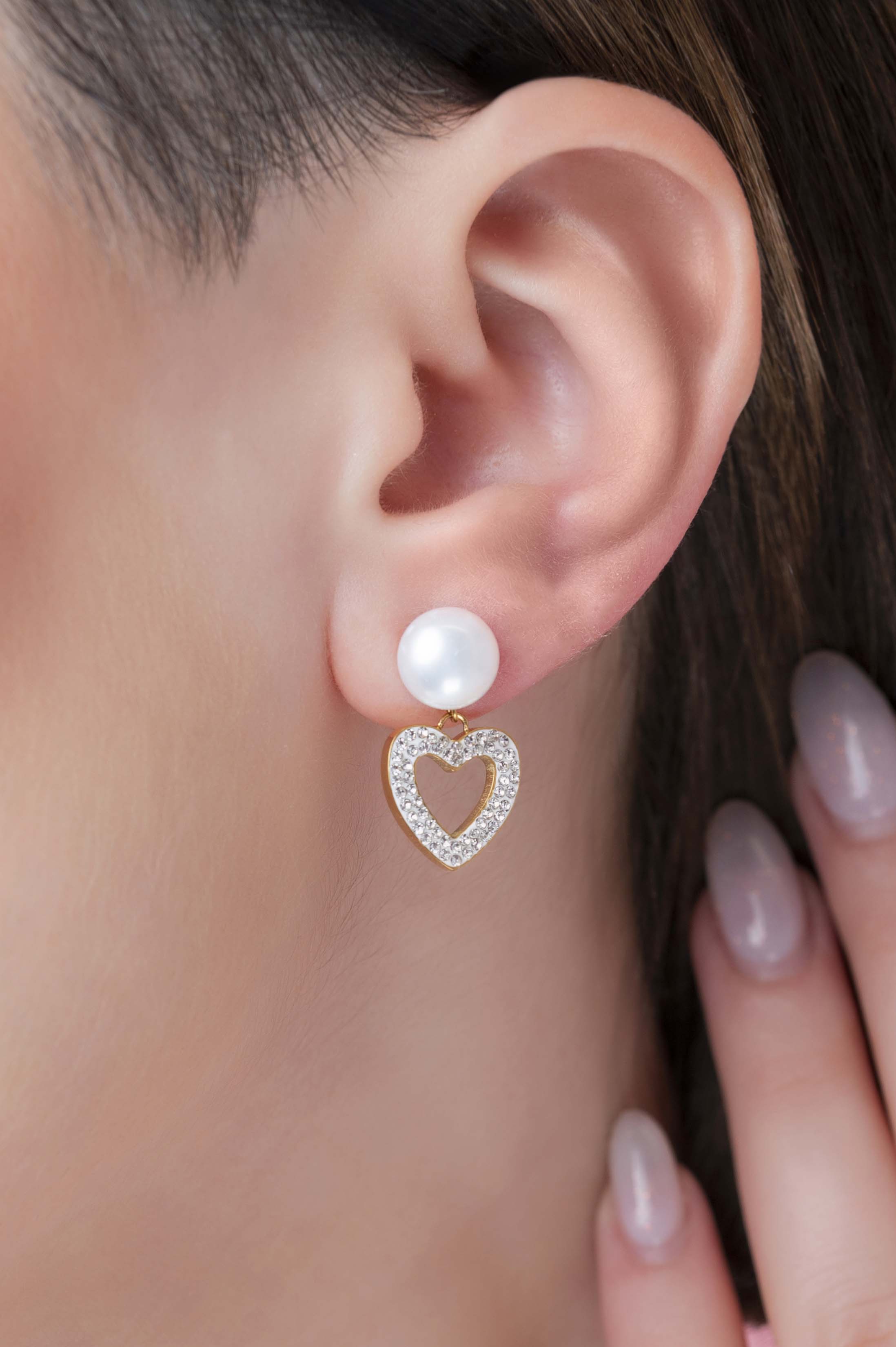 Freshwater Pearl Heart Pavé Gift Set