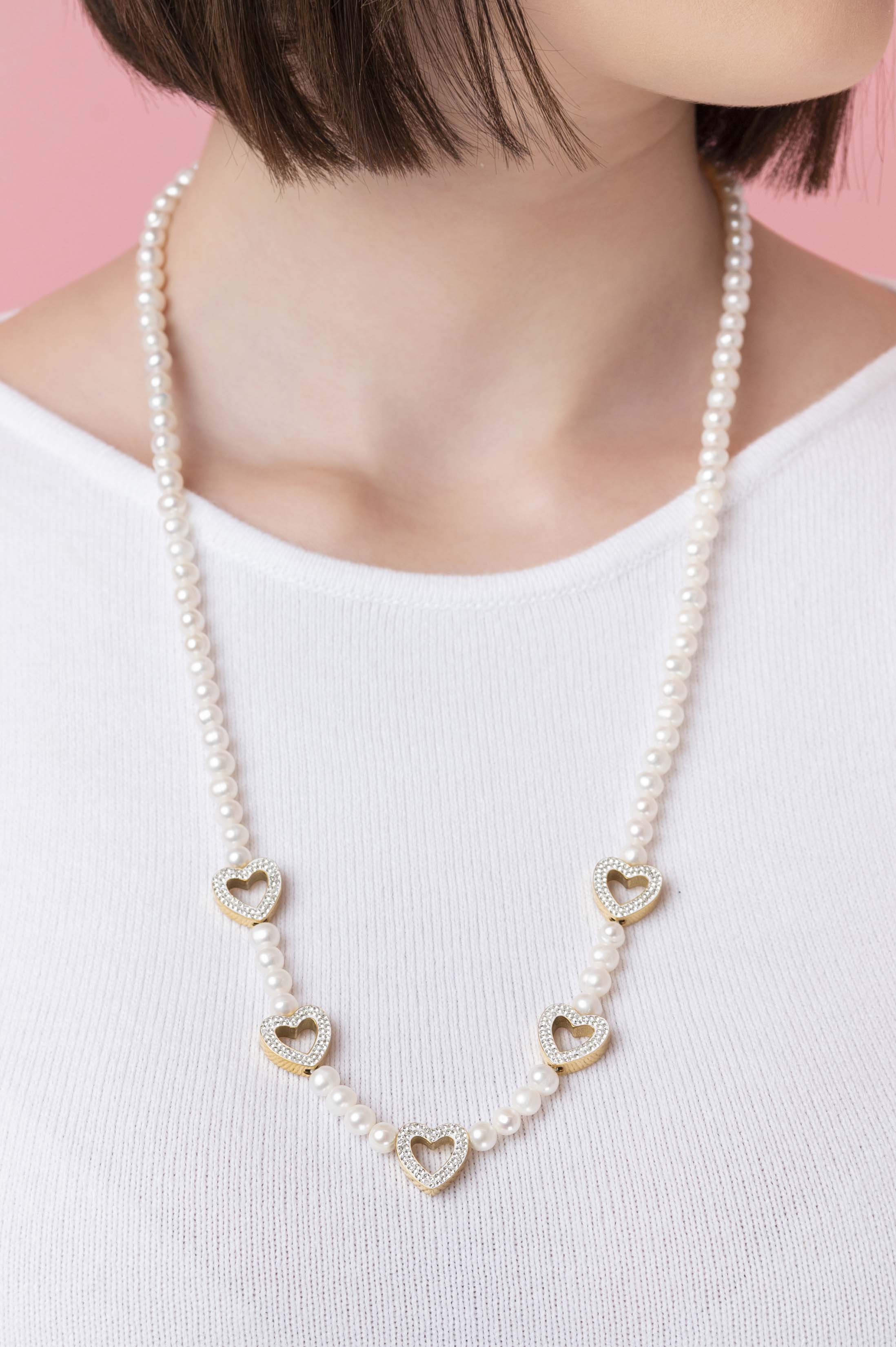 Freshwater Pearl Heart Pavé Gift Set