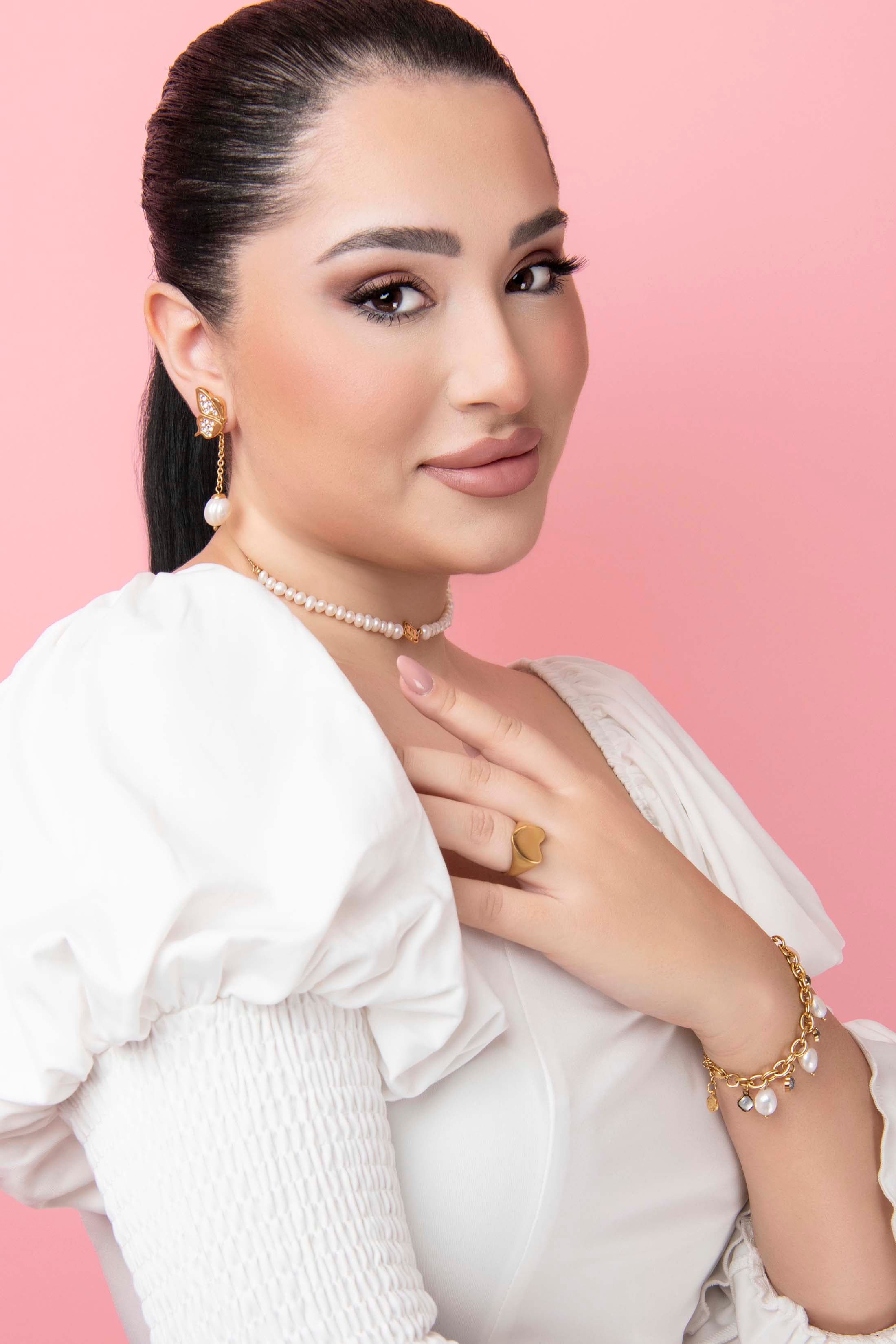 Farfett tal-Fejġel Perla Drop Stud Earring Set