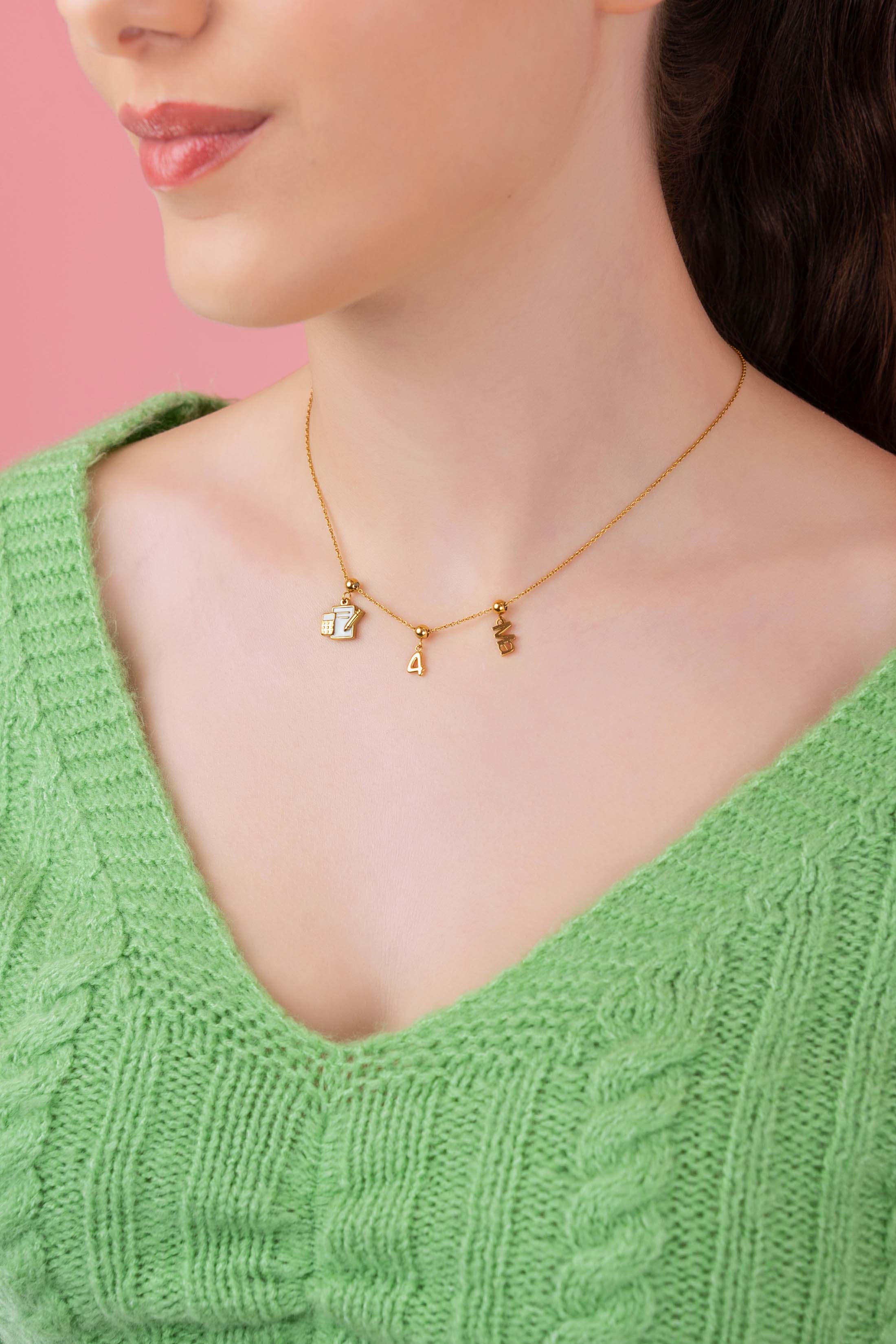 Numbers & Birthstone Toggle Charm Necklace Gift Set