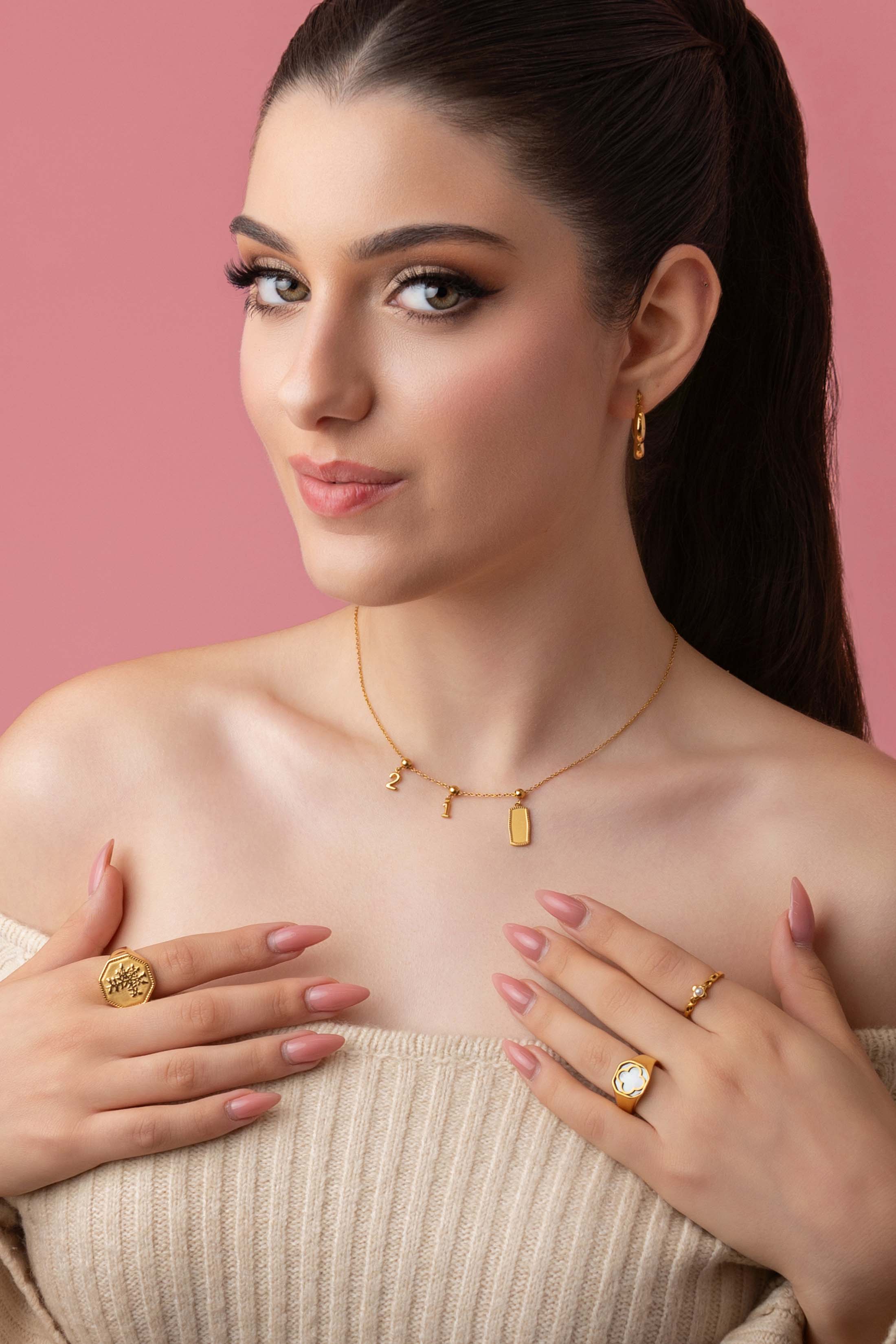 Numbers & Birthstone Toggle Charm Necklace Gift Set