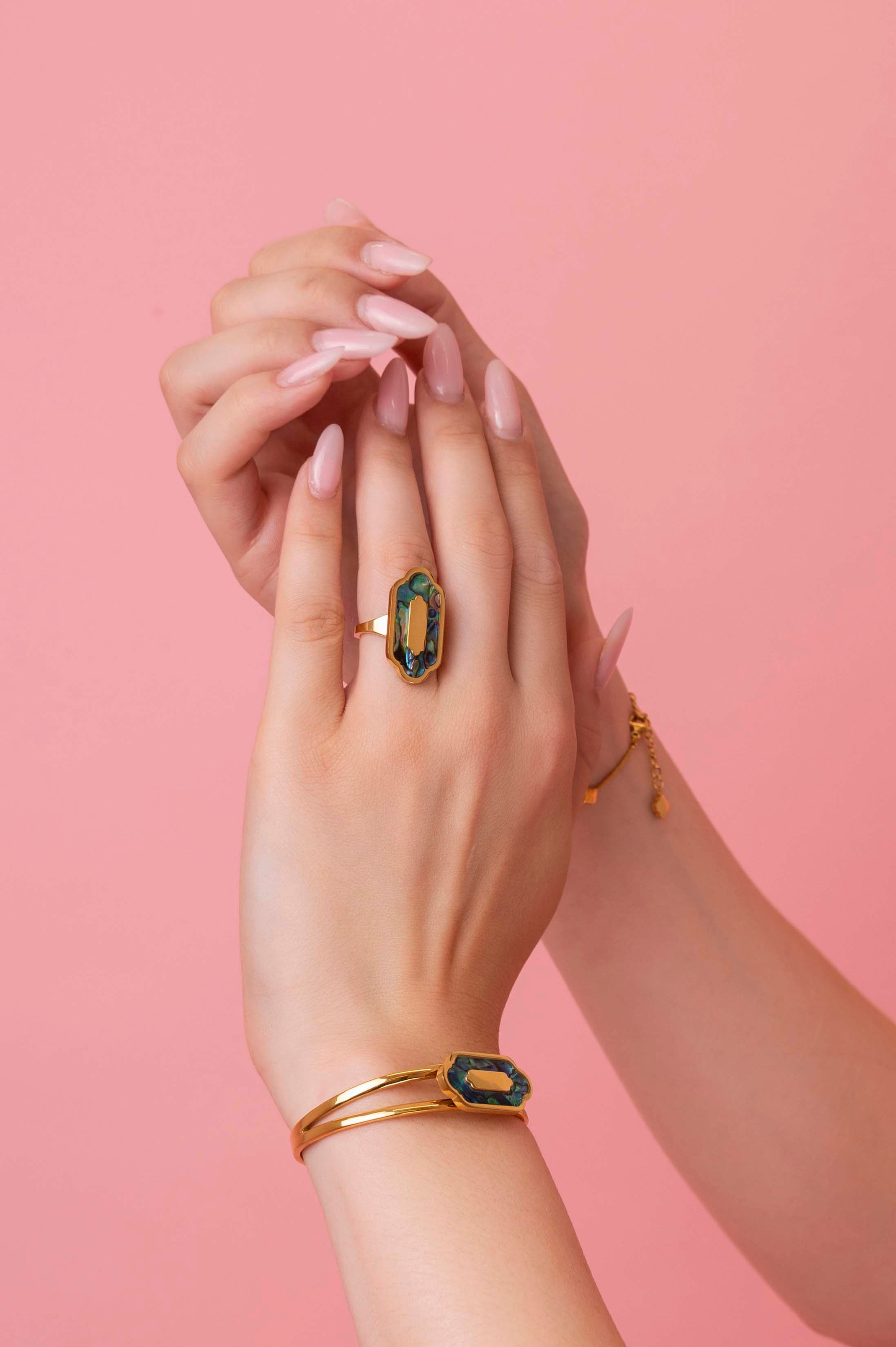 Blue Lagoon Abalone Bangle