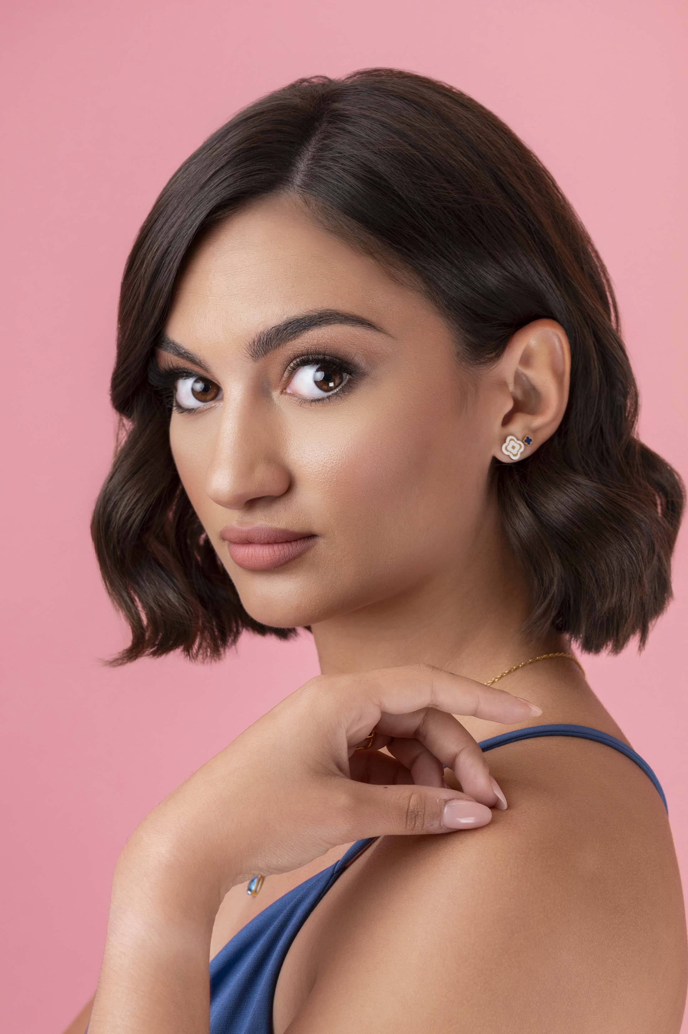 Petite Deep Blue Carisma Stud Earring Set