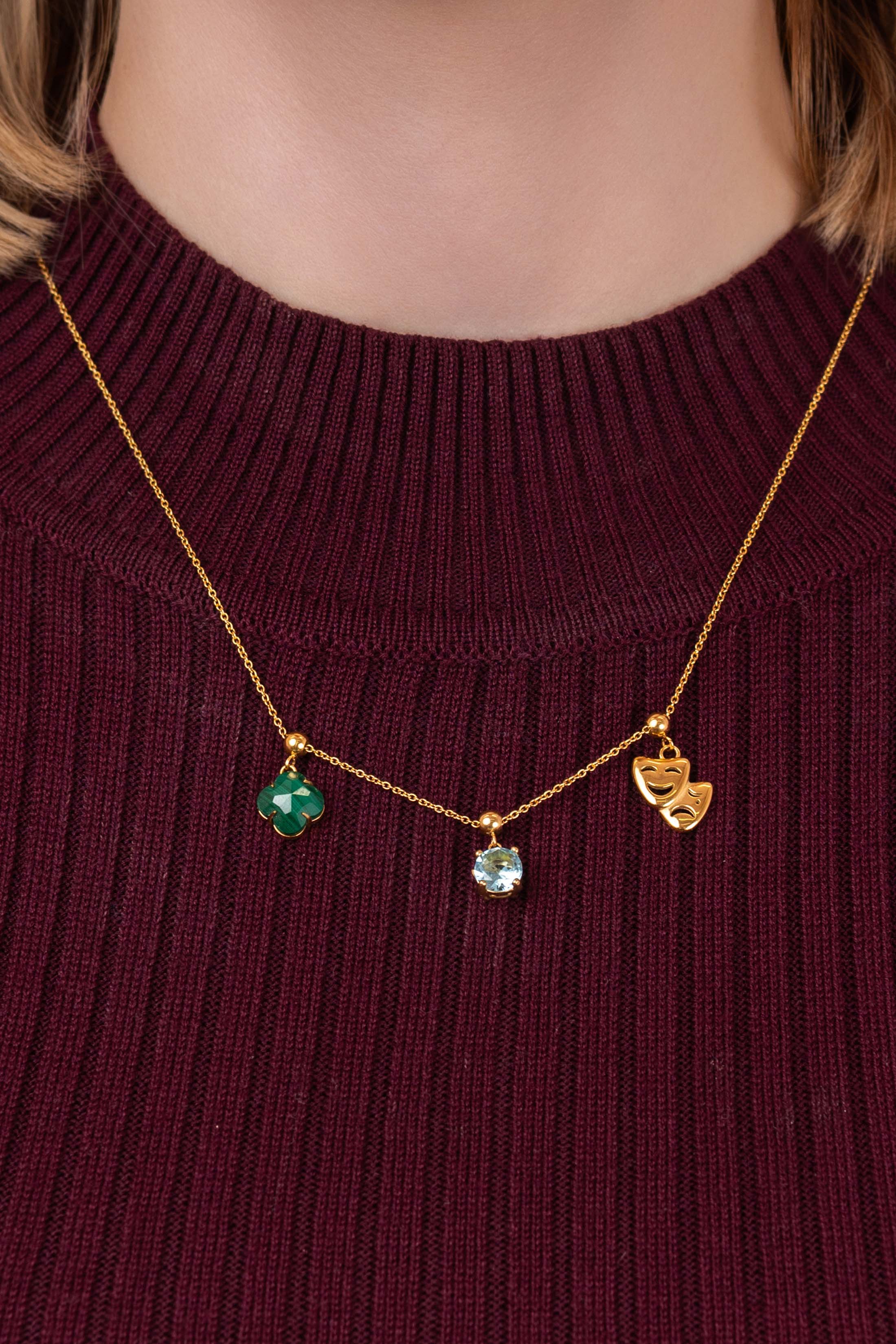 Birthstone Studs & Toggle Charm Necklace Gift Set