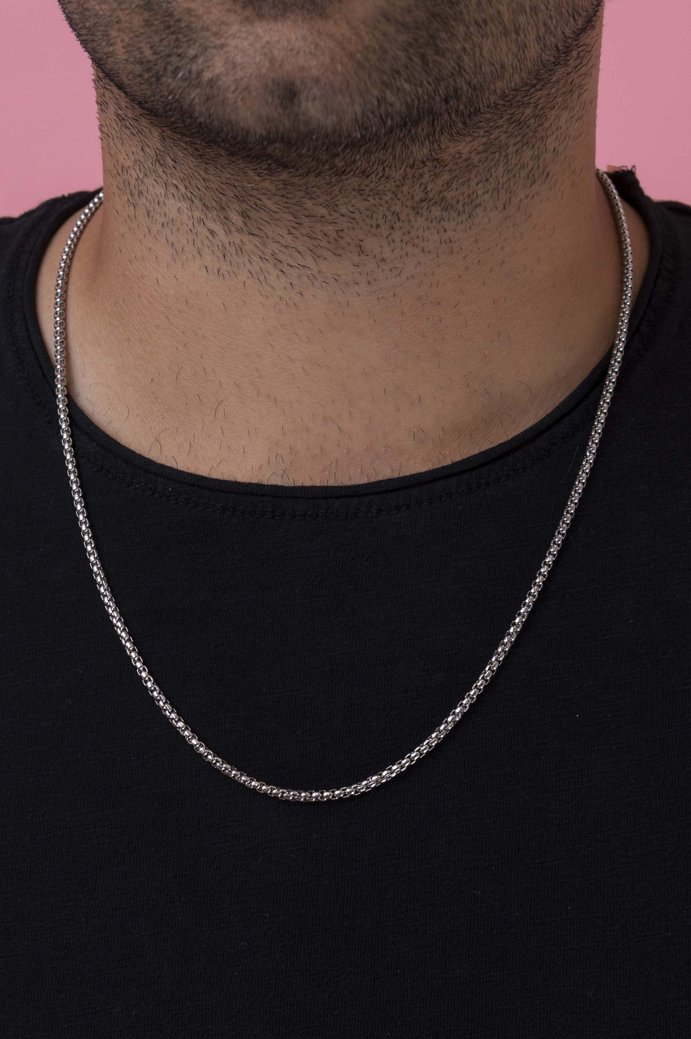 Silver Box Chain Necklace