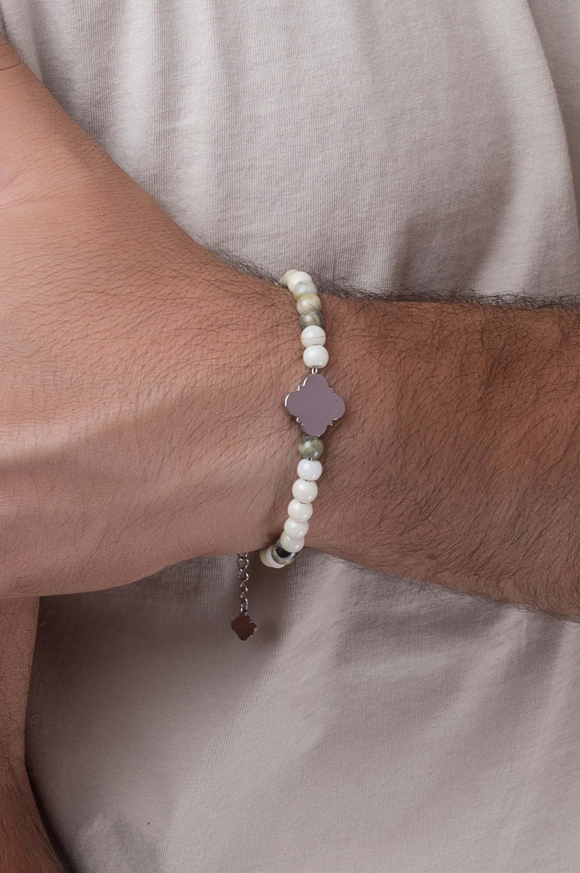 Engravable Earth Beaded Bracelet